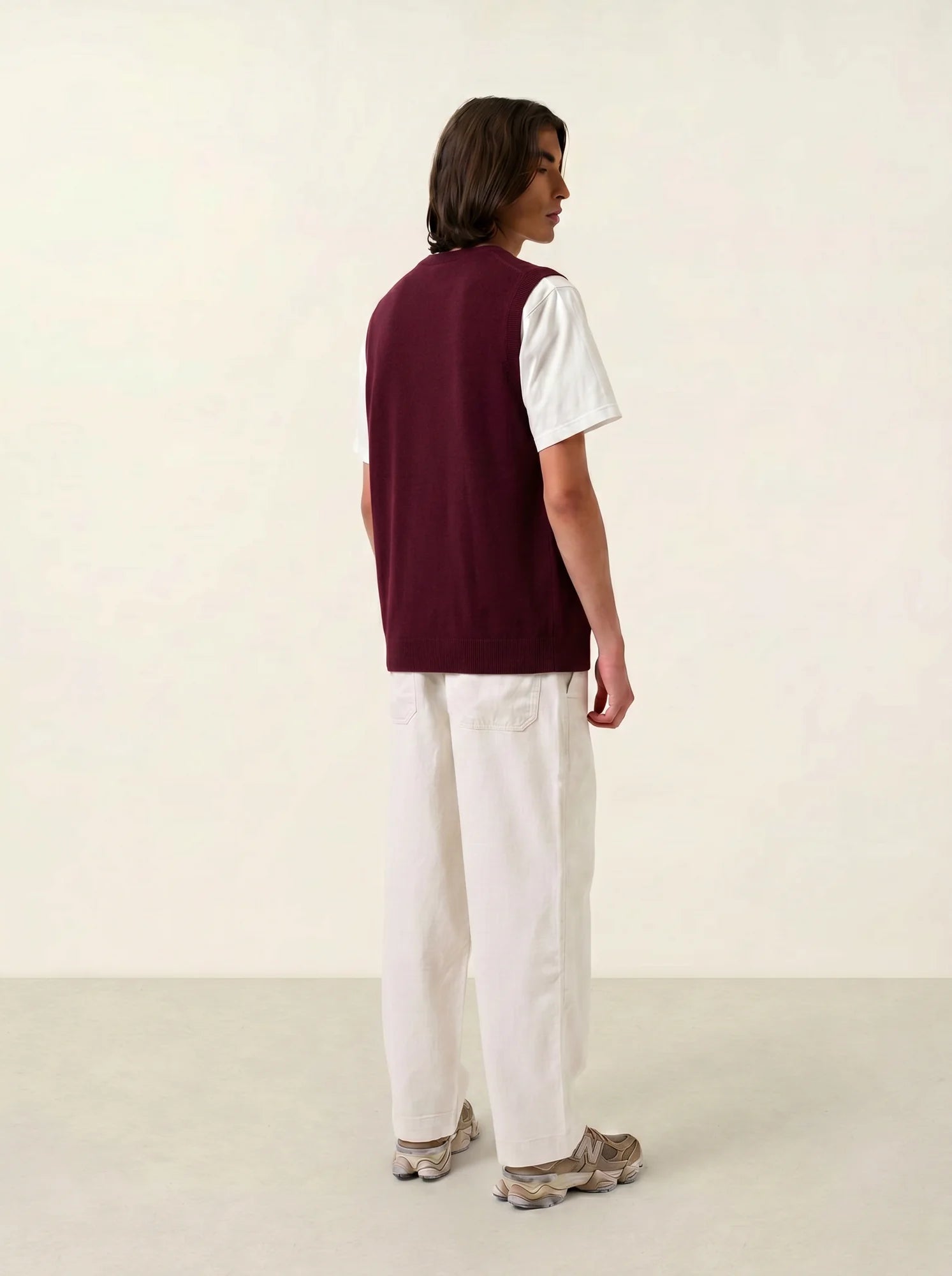 HUGO cardigan v-neck sleeveless burgundy