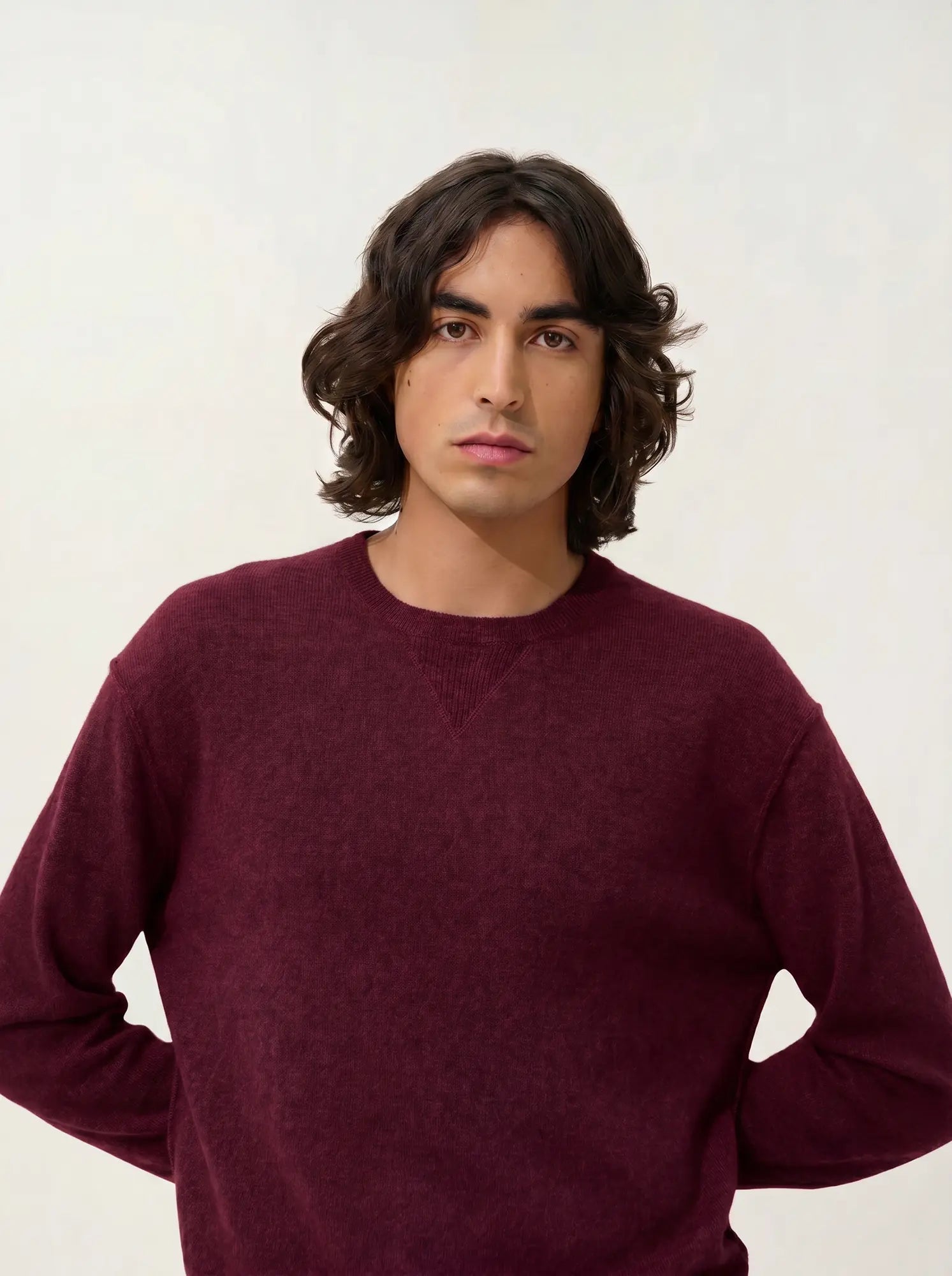 NOLAN sweater crew neck burgundy