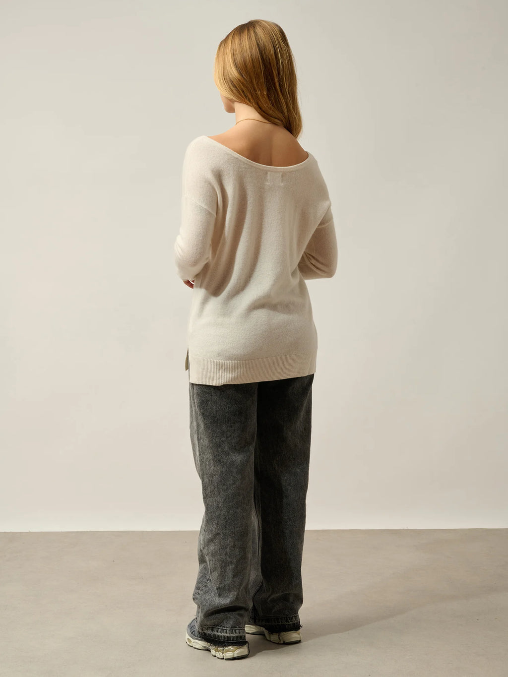 FARAUT Pullover U-Boot-Ausschnitt Elfenbein