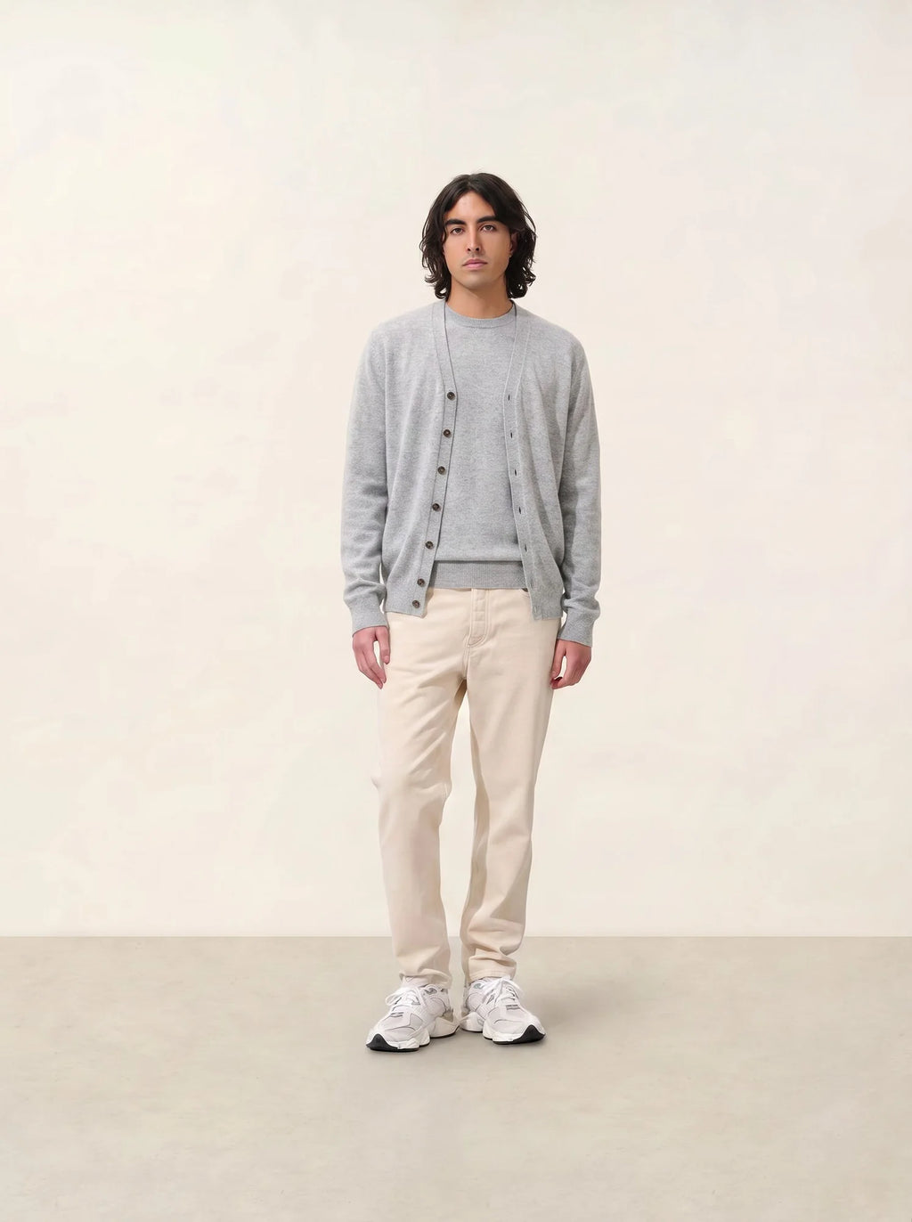 HUGO cardigan v-neck sleeveless heather cloud