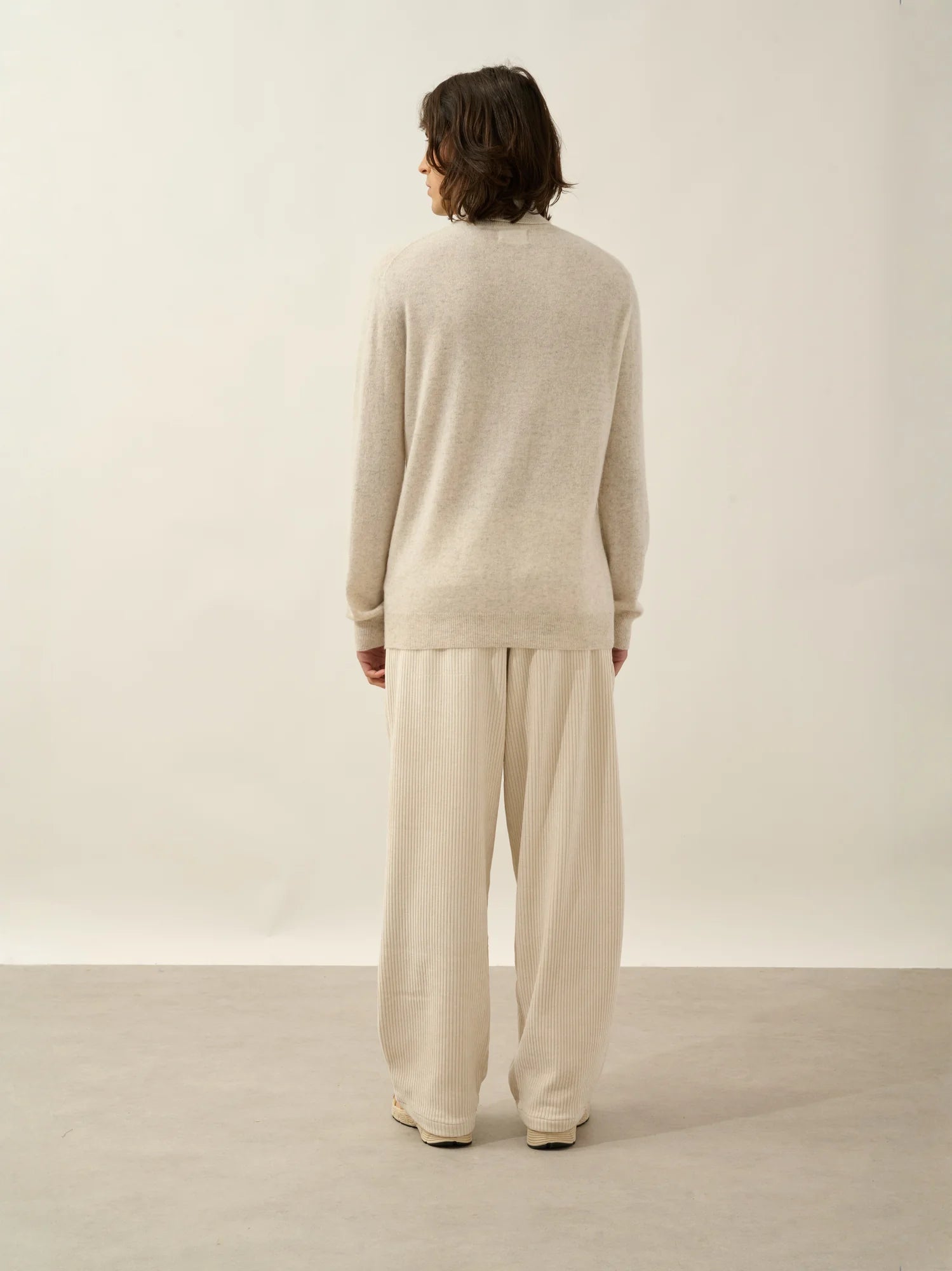 BANGE pull col roulé gris perle chiné