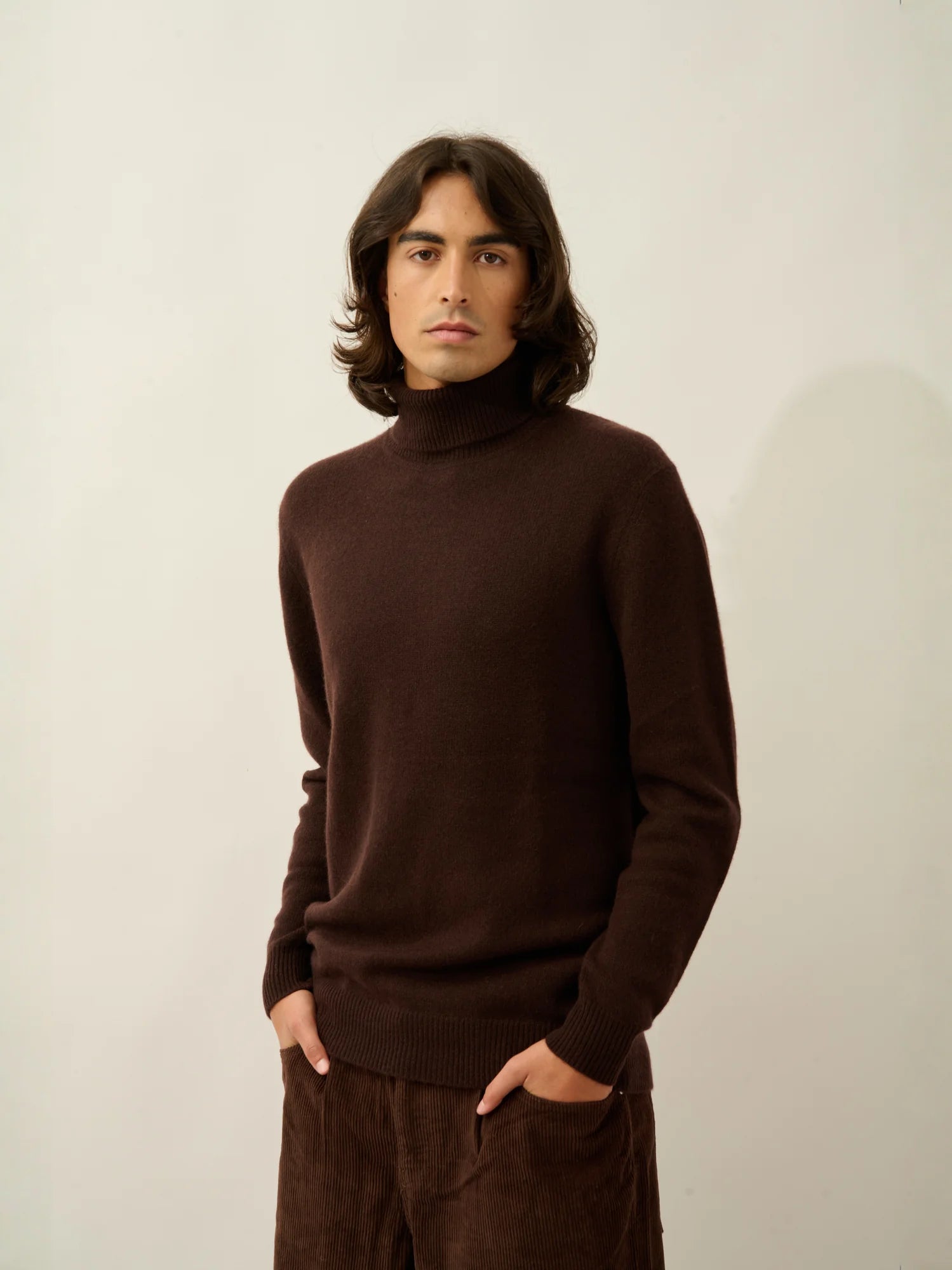 MARTIN sweater turtleneck 4 ply chocolate