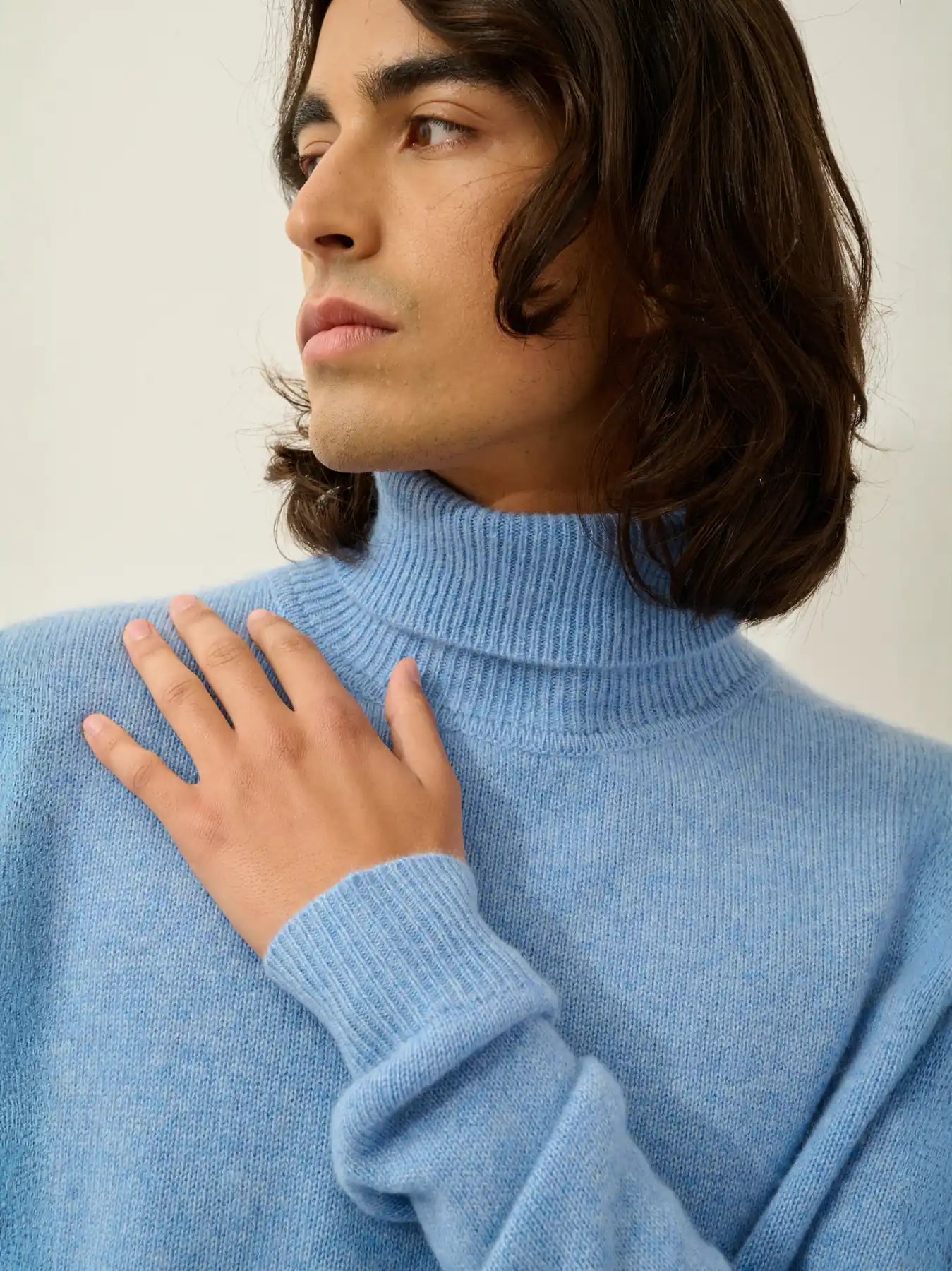 MARTIN sweater turtleneck 4 ply sky