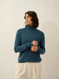 MARTIN sweater turtleneck 4 ply heather teal green