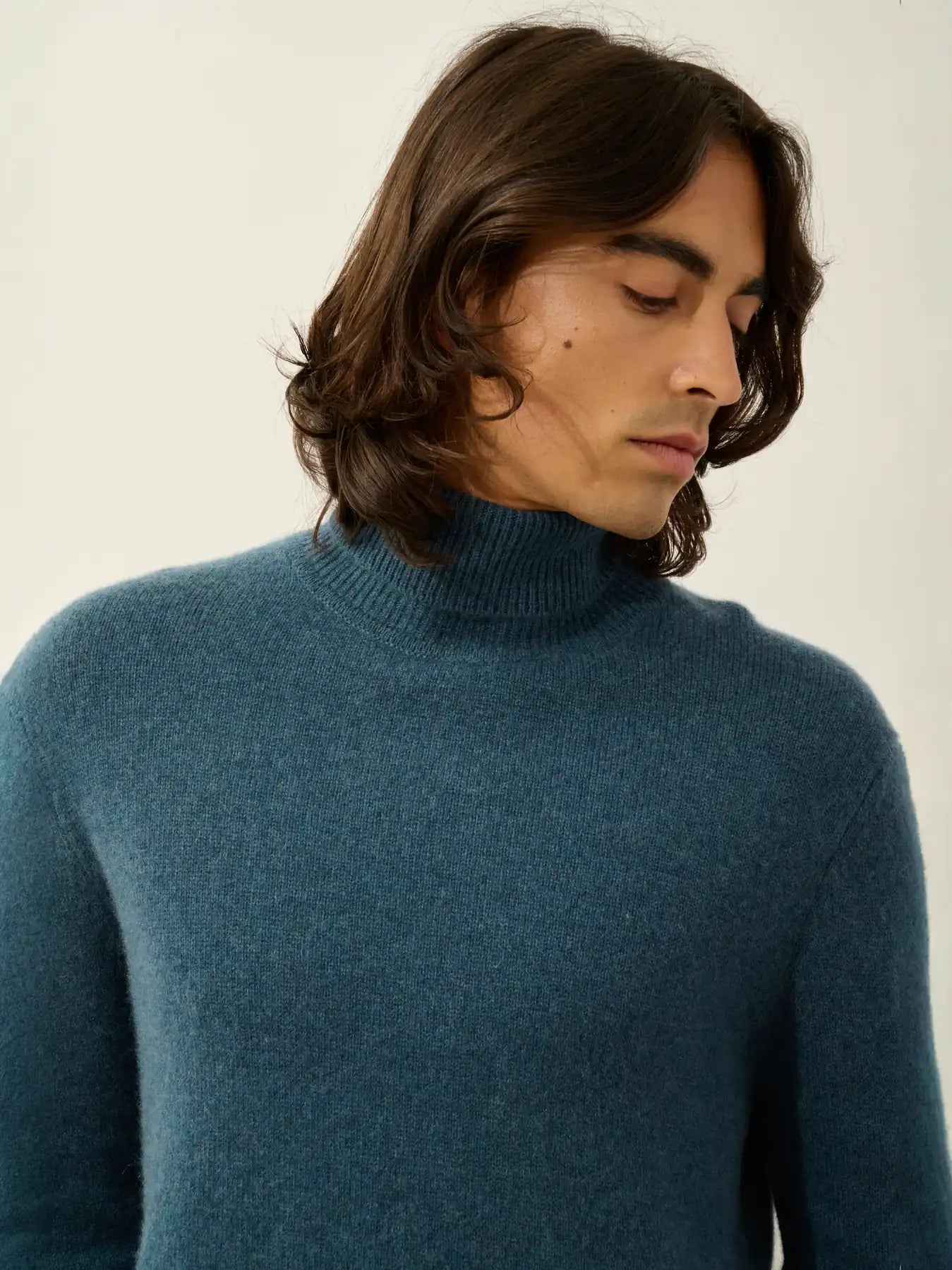 MARTIN sweater turtleneck 4 ply heather teal green