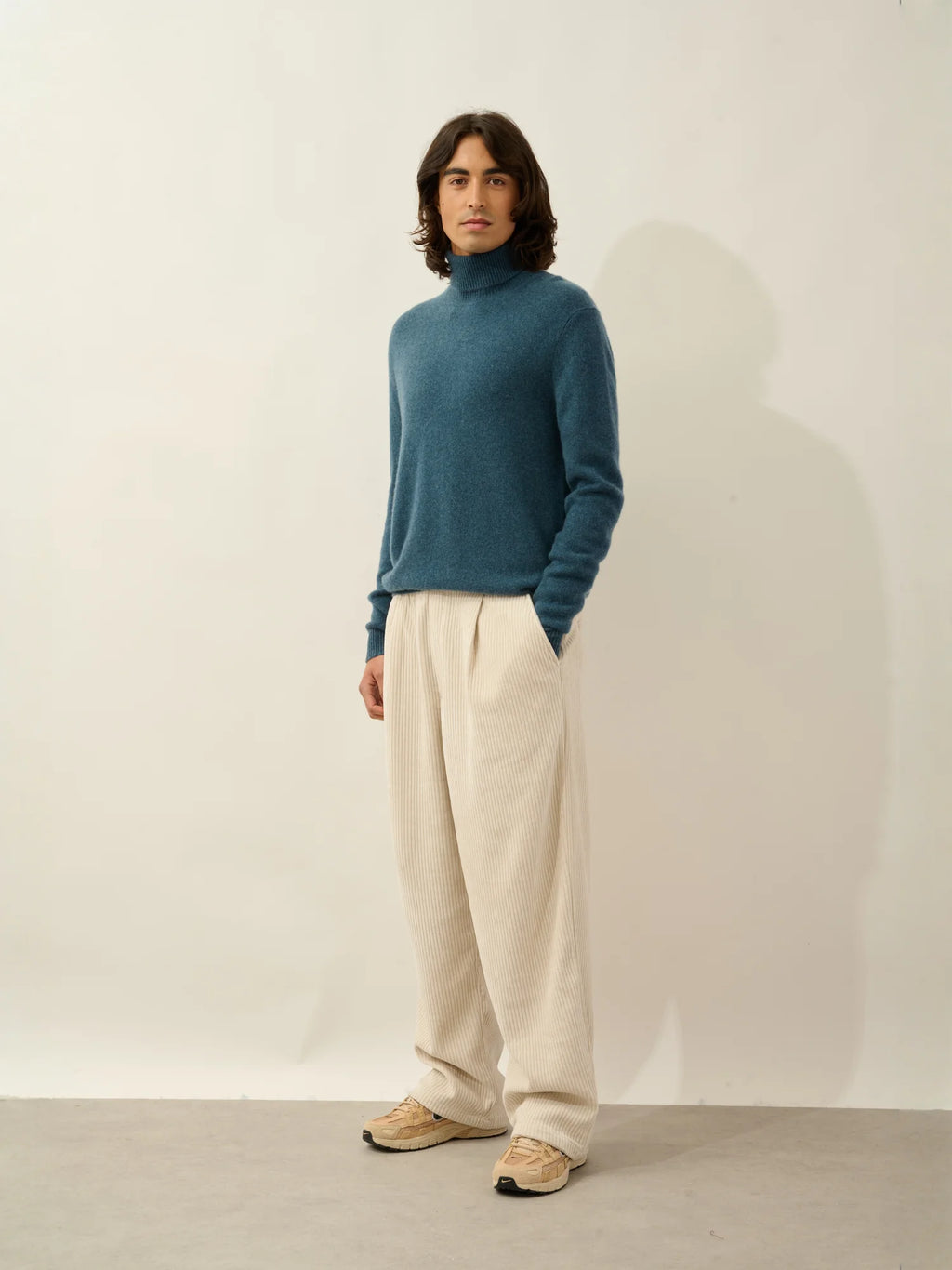 MARTIN sweater turtleneck 4 ply heather teal green