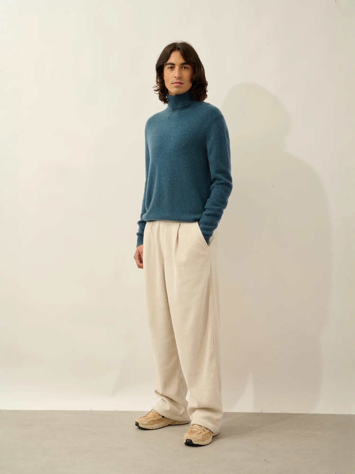 MARTIN sweater turtleneck 4 ply heather teal green