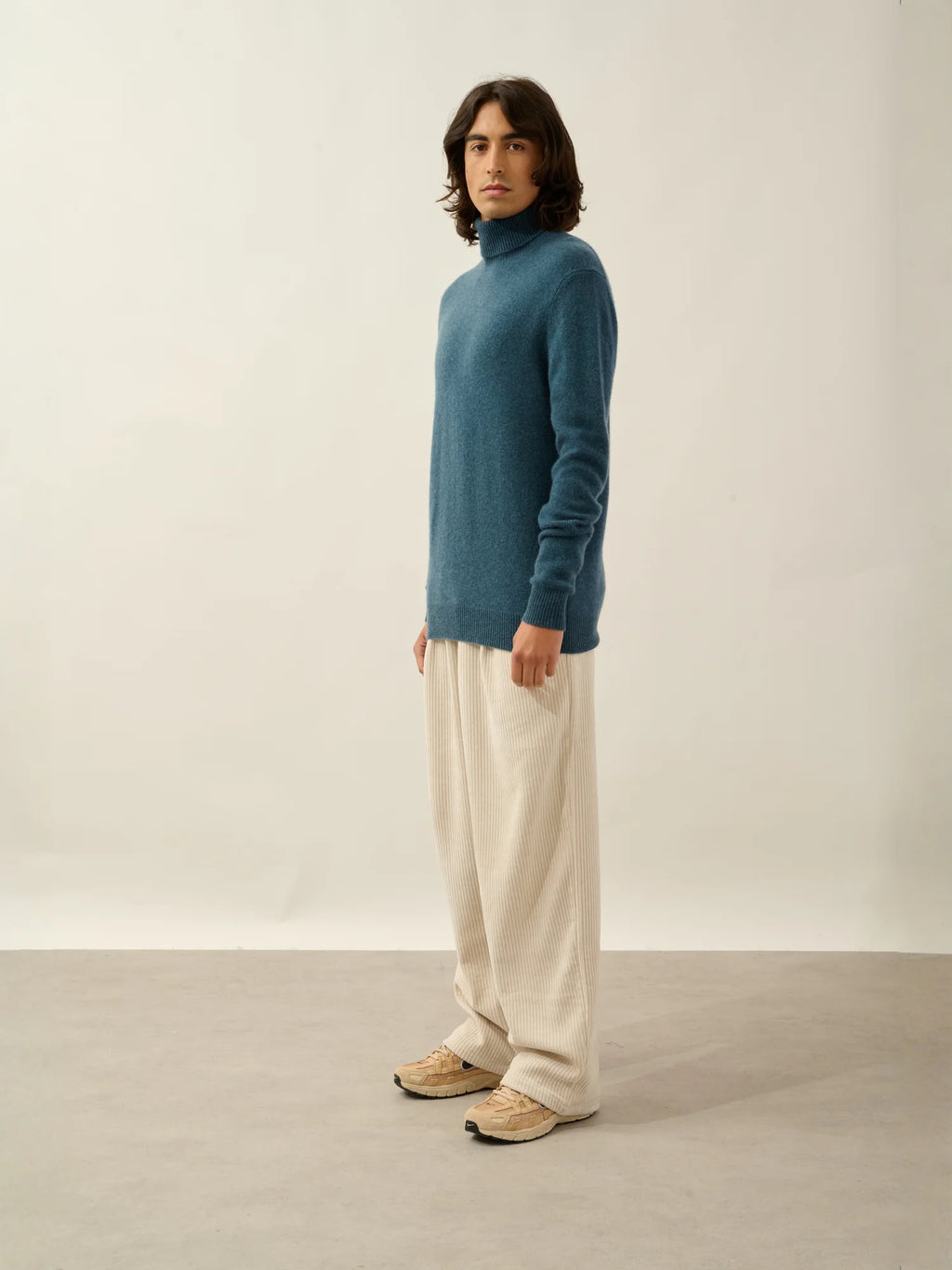 MARTIN sweater turtleneck 4 ply heather teal green