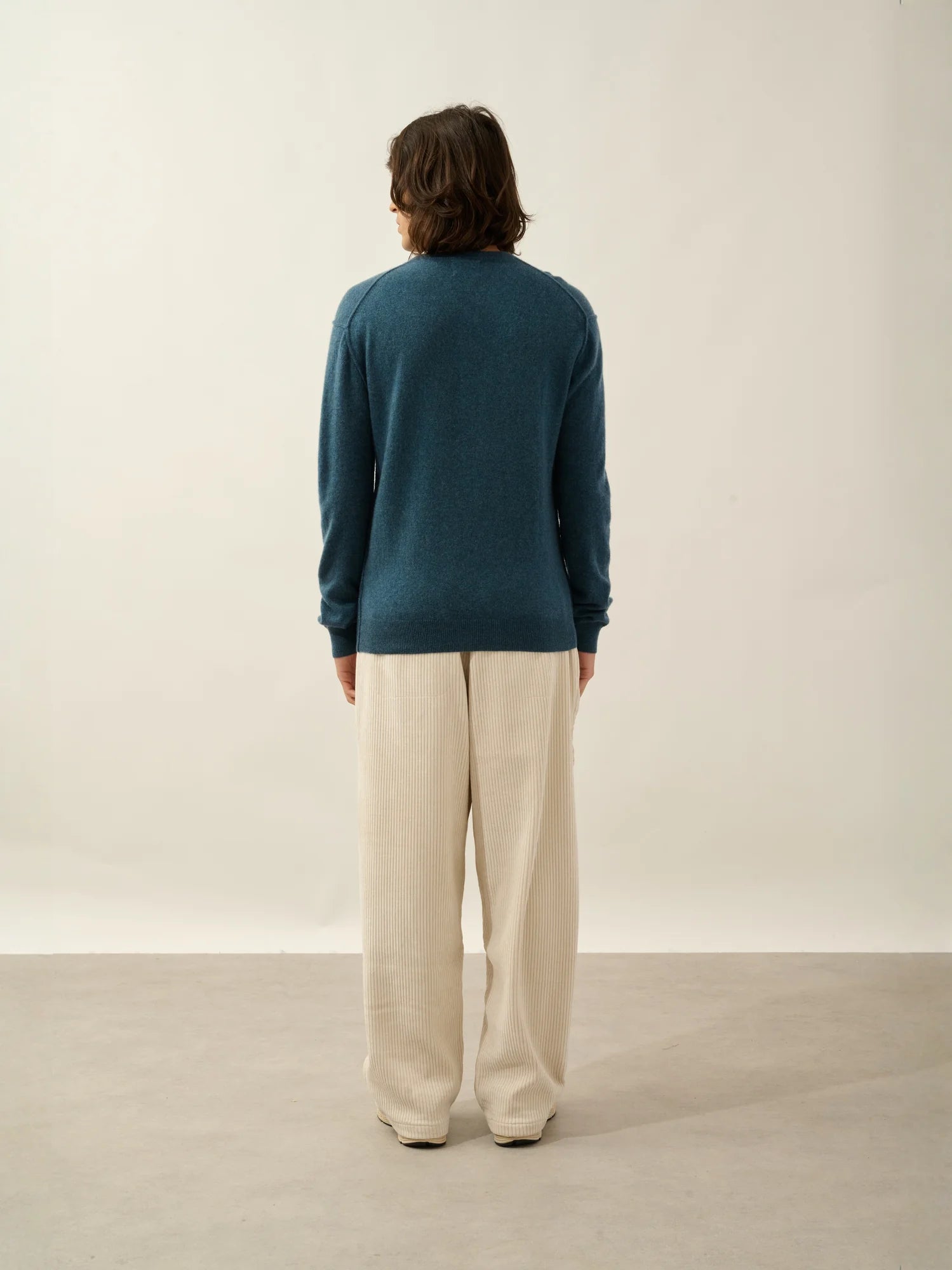 NOLAN sweater crew neck heather teal green