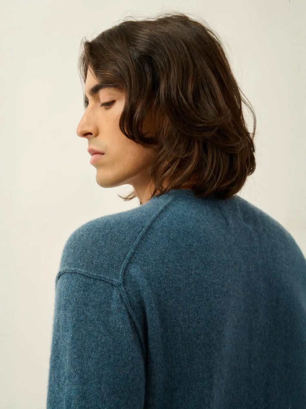 NOLAN sweater crew neck heather teal green