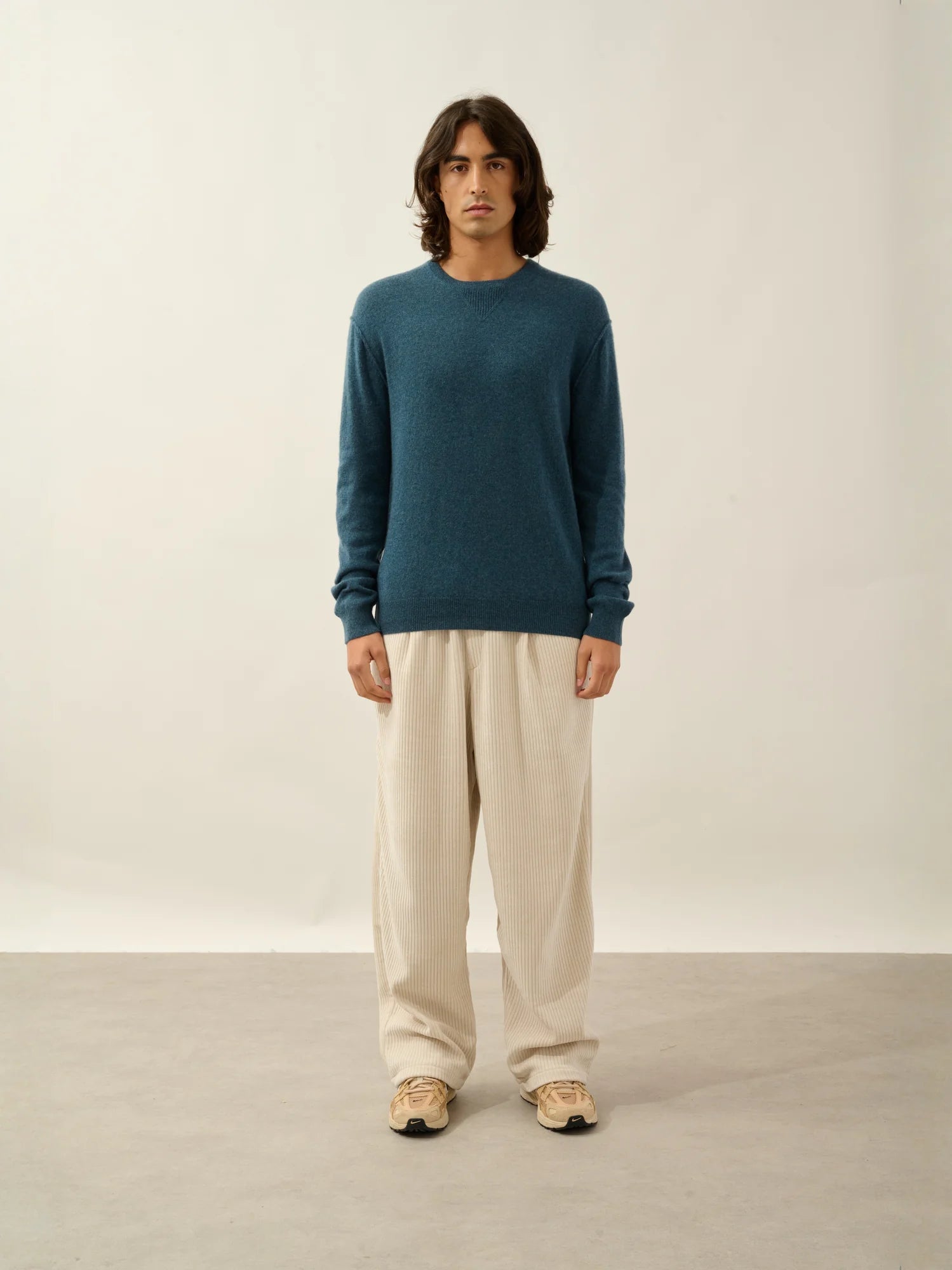 NOLAN sweater crew neck heather teal green