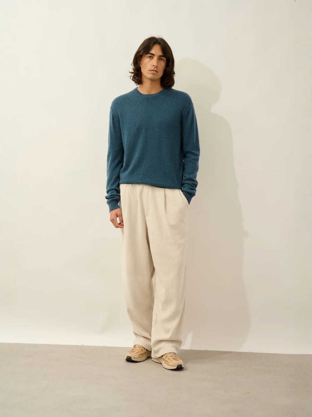 NOLAN sweater crew neck heather teal green
