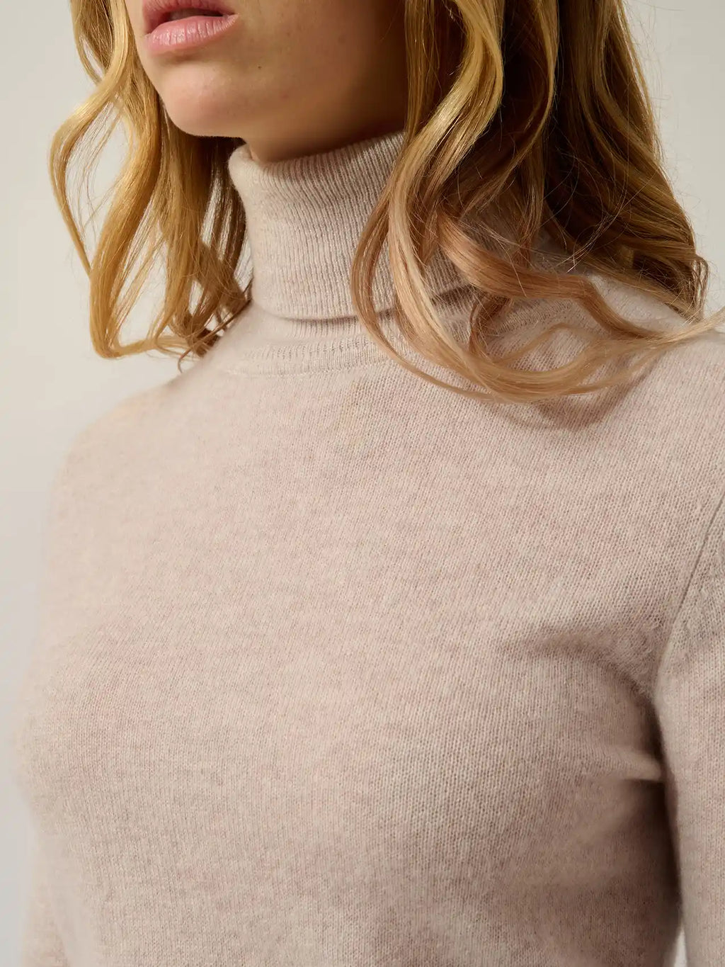BISE Pullover Rollkragen Beige meliert