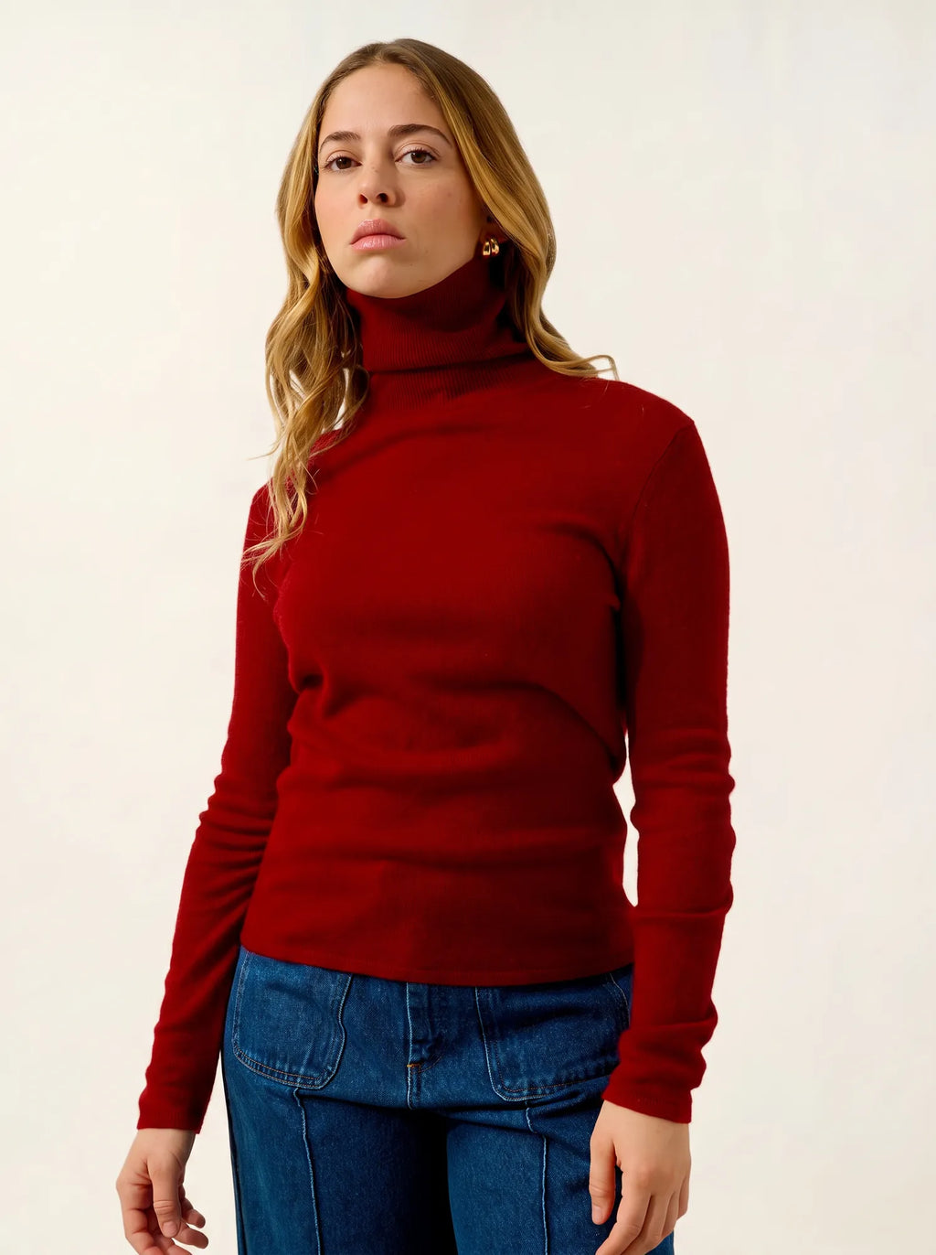 BISE pullover rollkragen rubin
