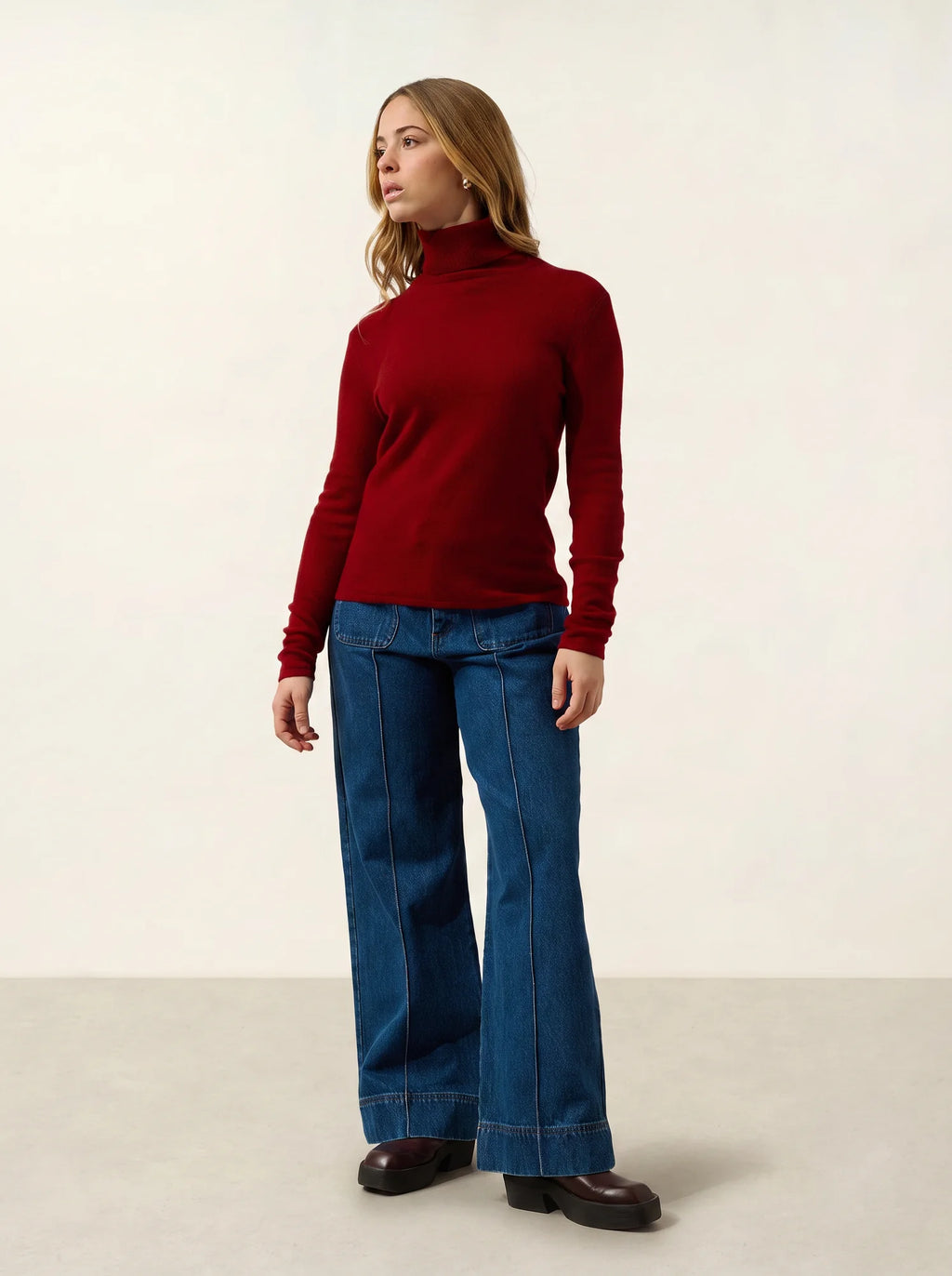 BISE pullover rollkragen rubin