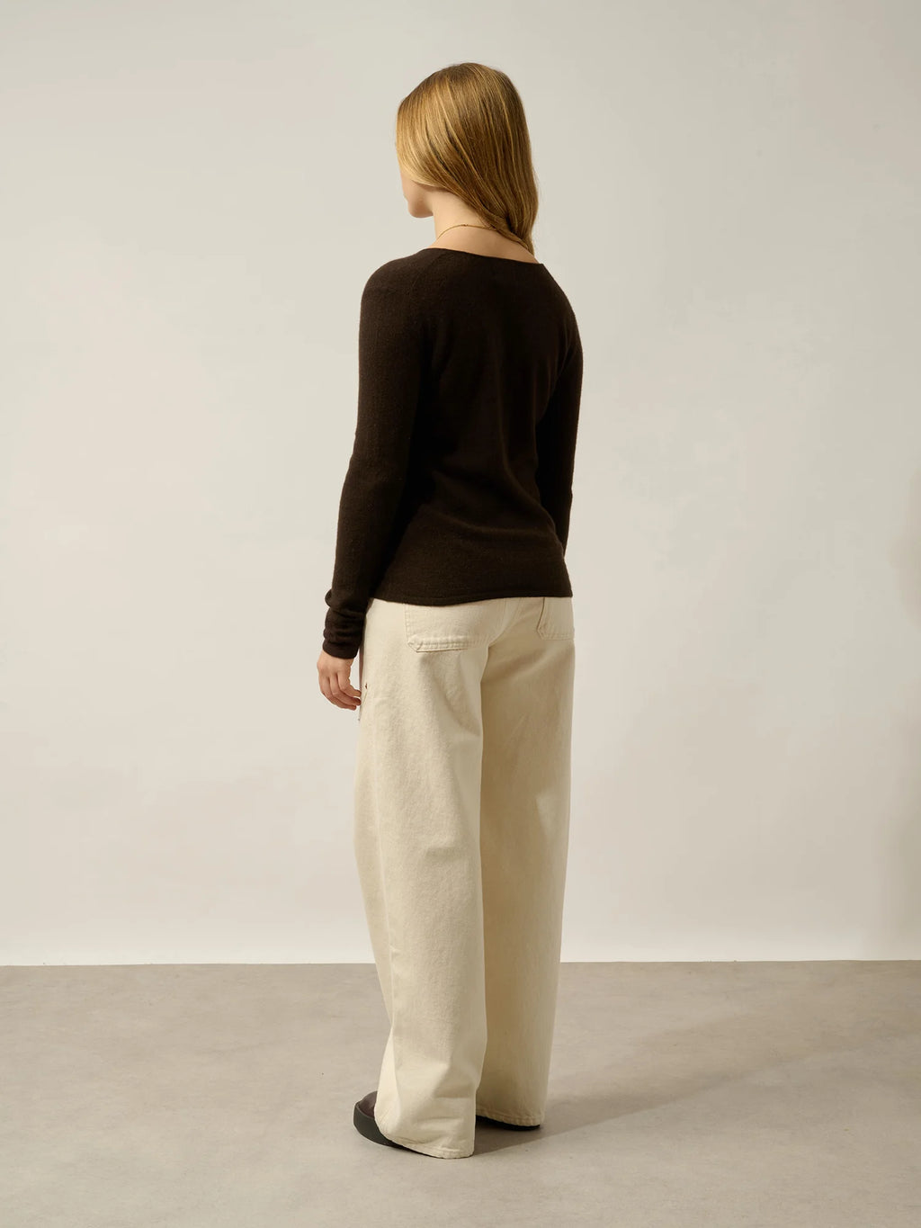 GALISE Pullover V-Ausschnitt Schokobraun
