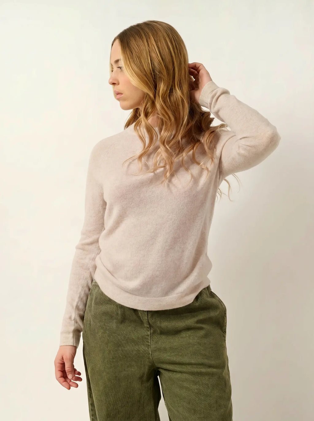 ECRIN Sweater Crew Neck Heather Beige