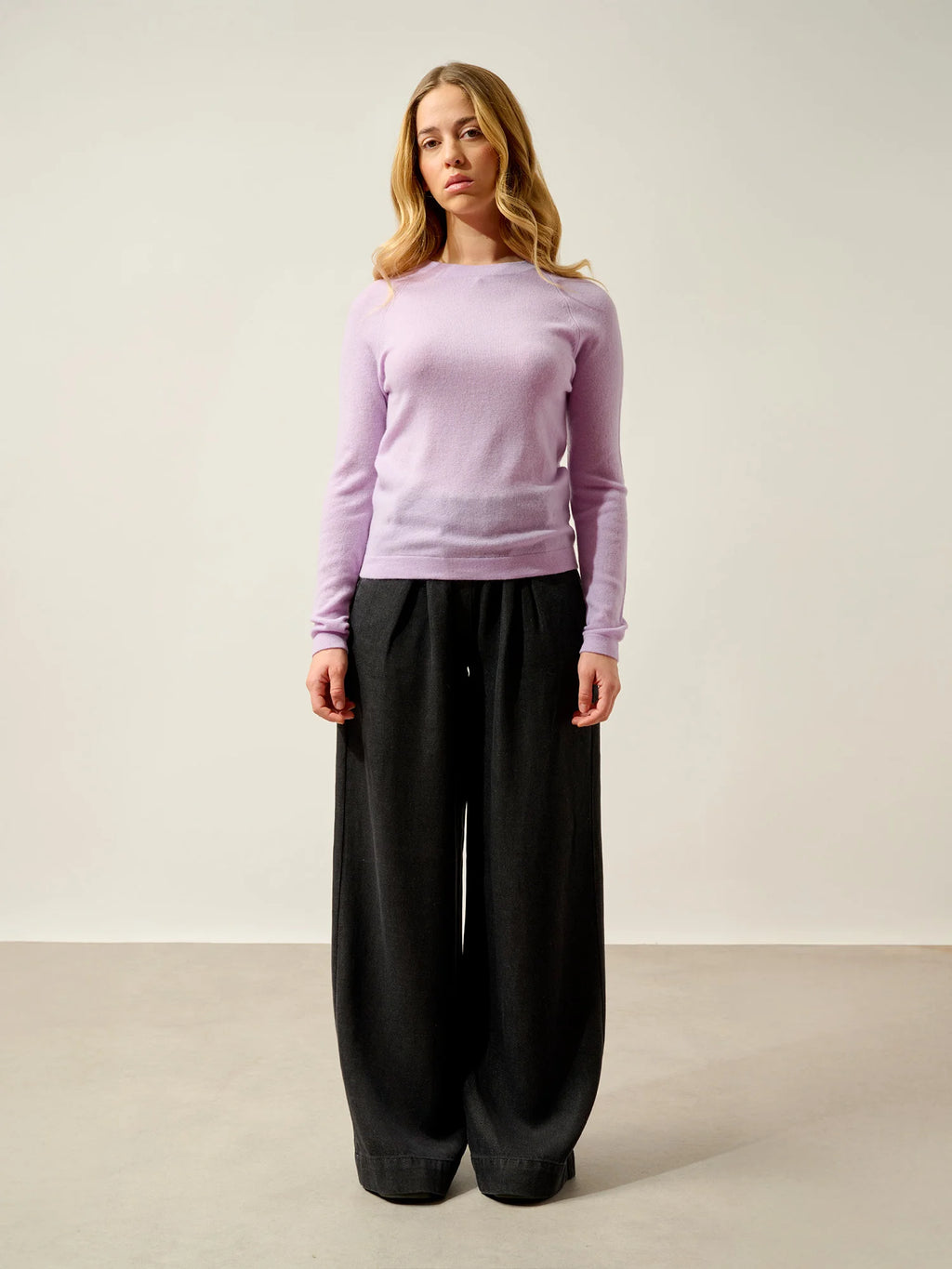 ECRIN pull col rond mauve
