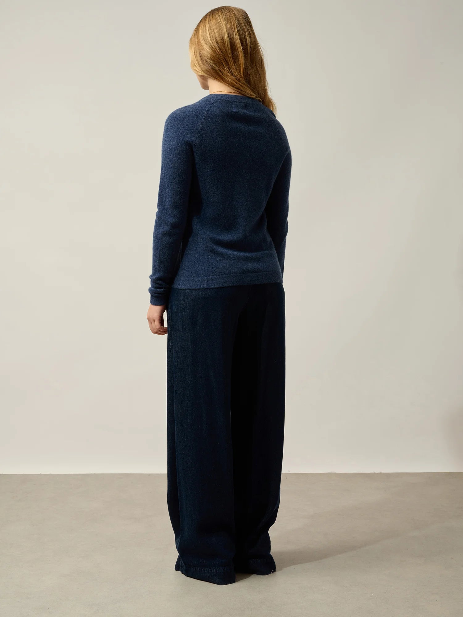 ECRIN Pullover Rundhalsausschnitt Ozeanblau meliert