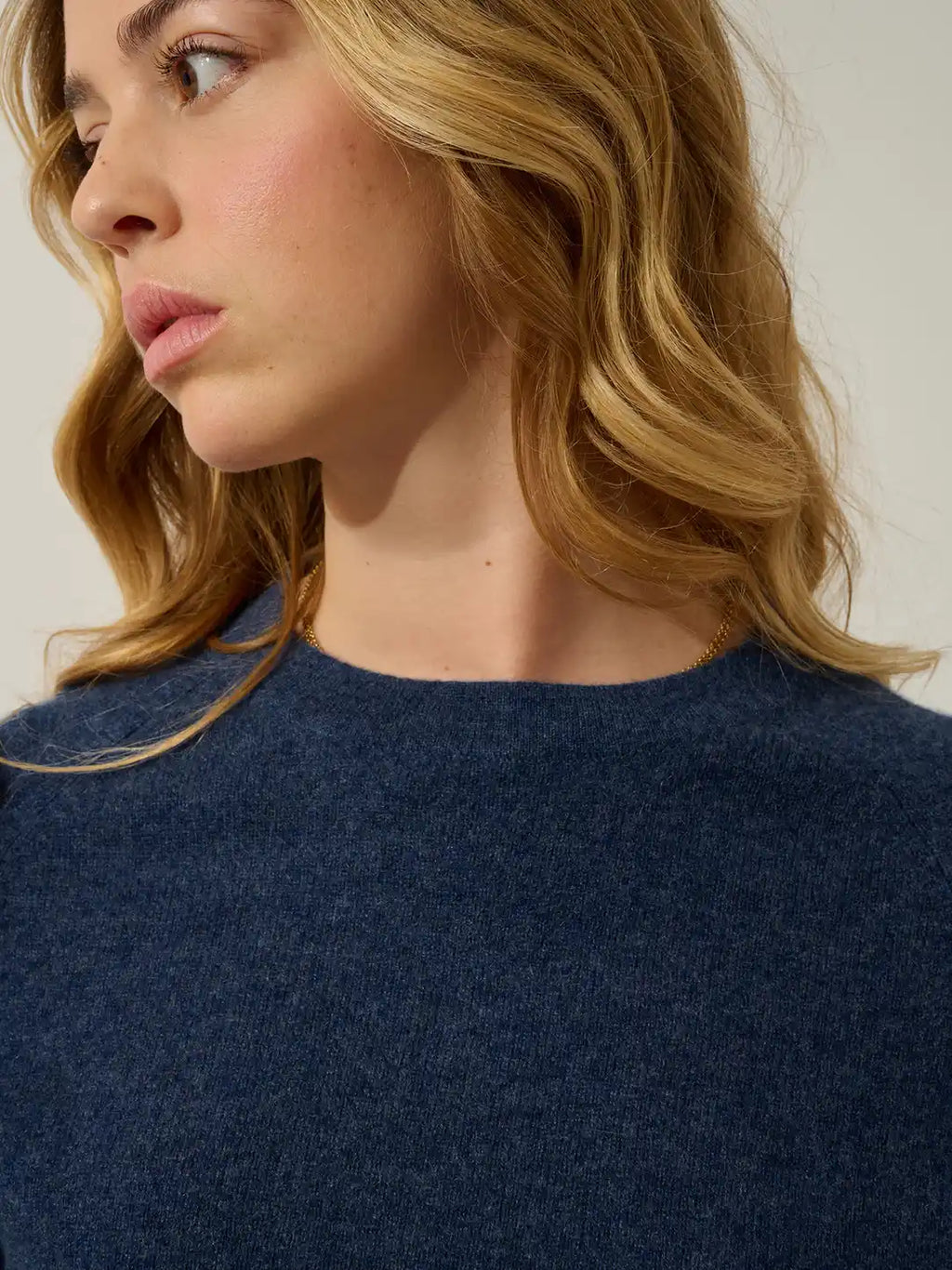 ECRIN Pullover Rundhalsausschnitt Ozeanblau meliert