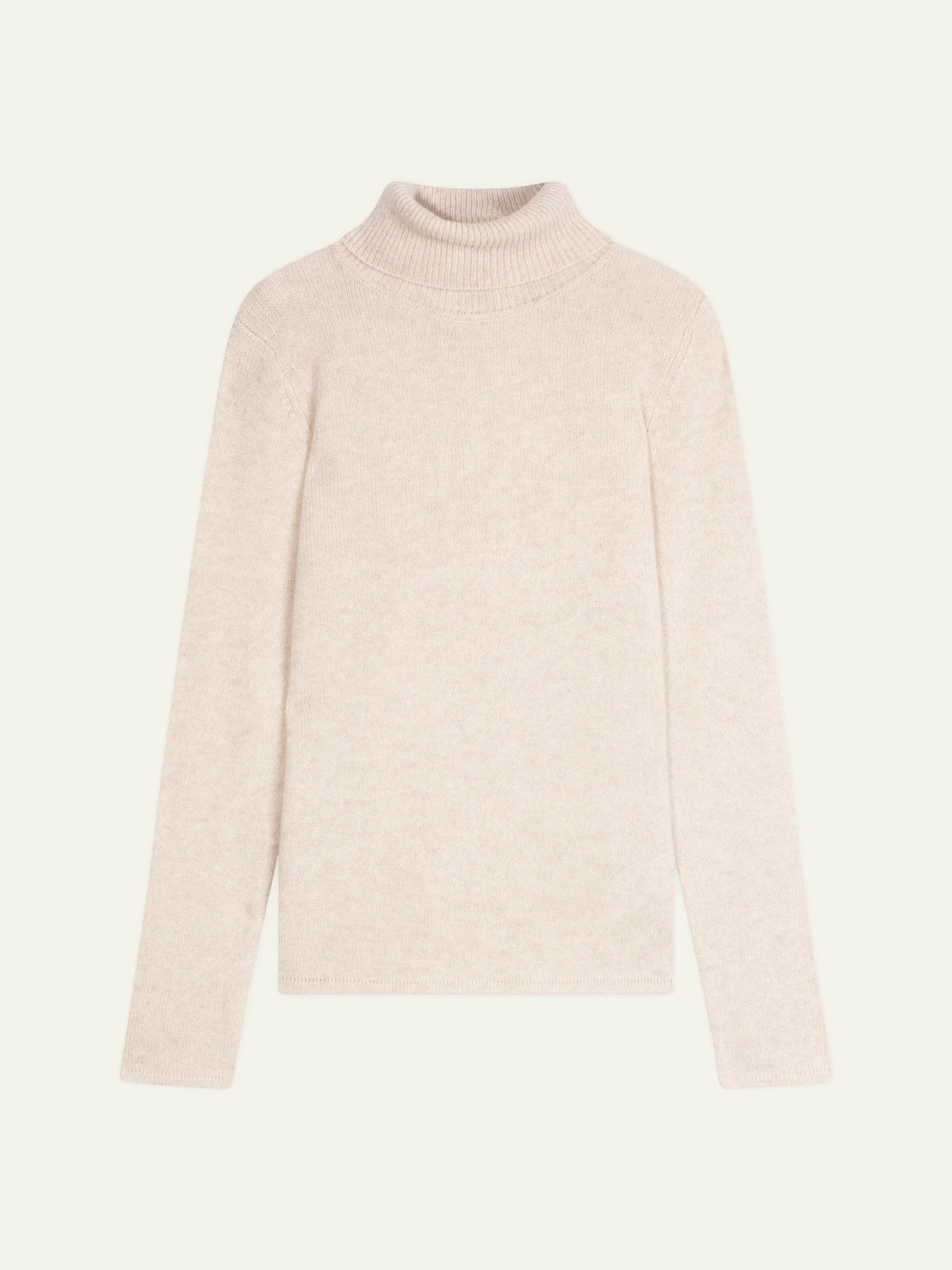 TED pull col roulé 4 fils beige chiné