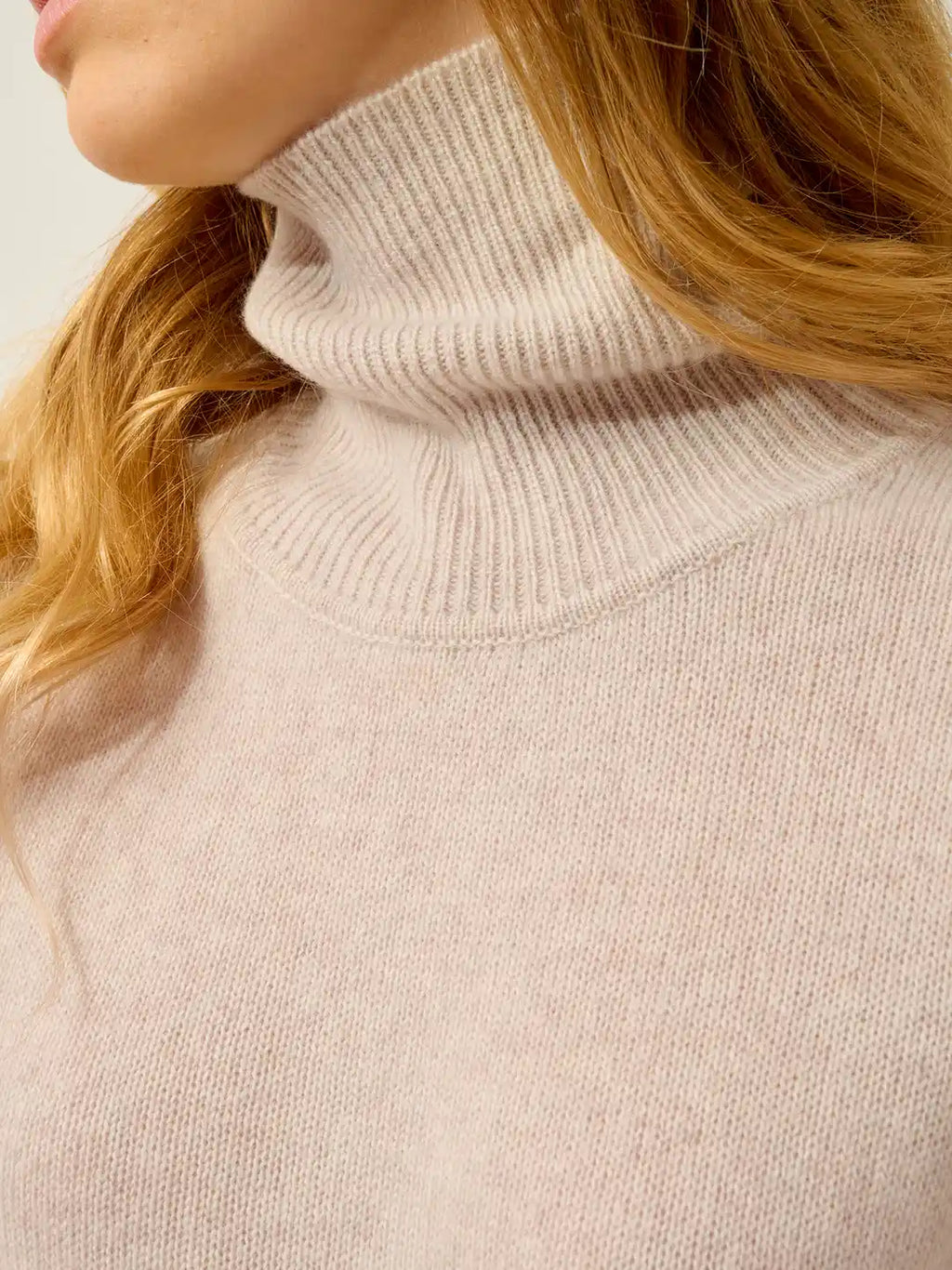 TED Pullover Rollkragen 4-fädig Beige meliert