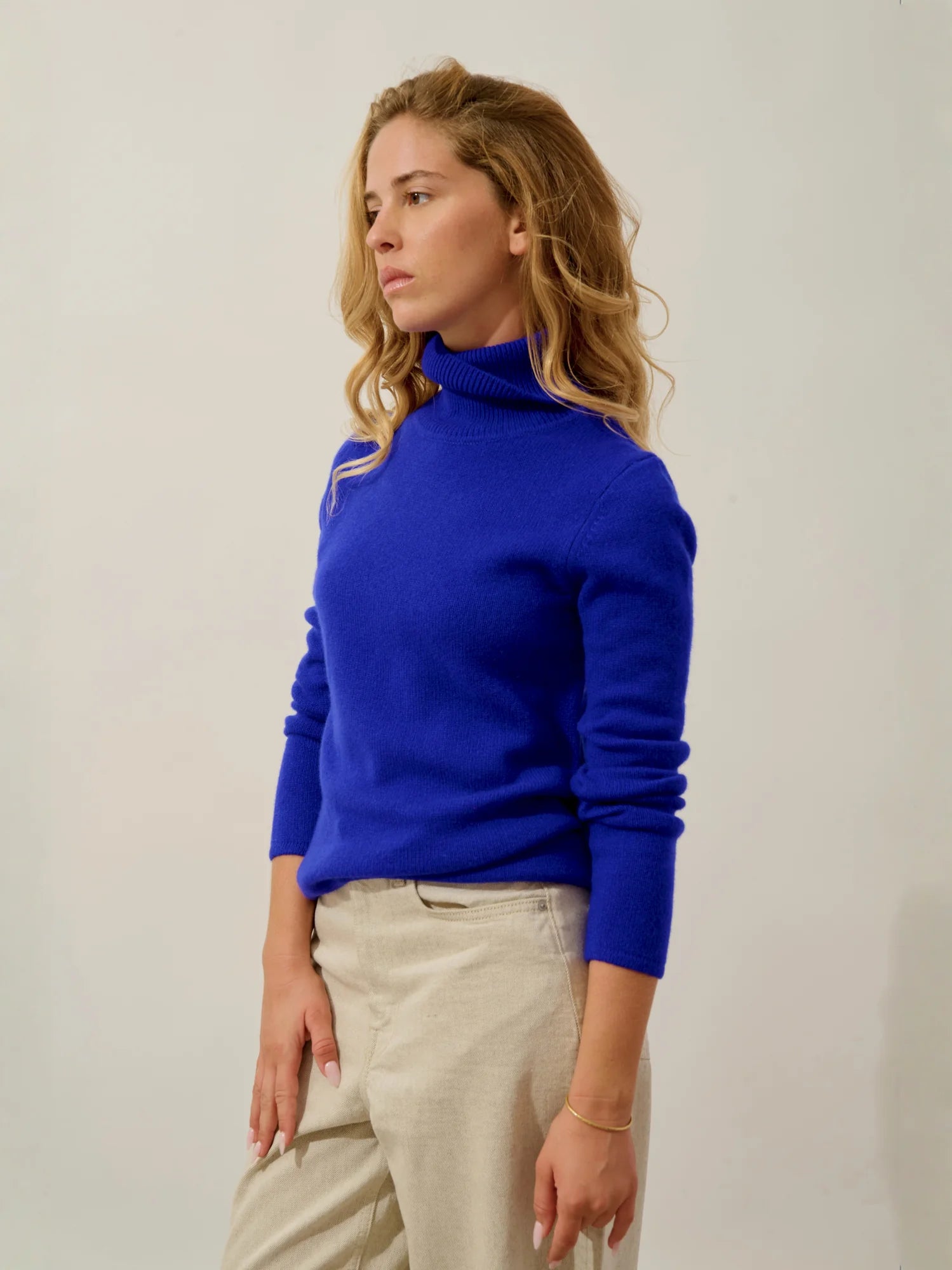 TED pull col roulé 4 fils indigo