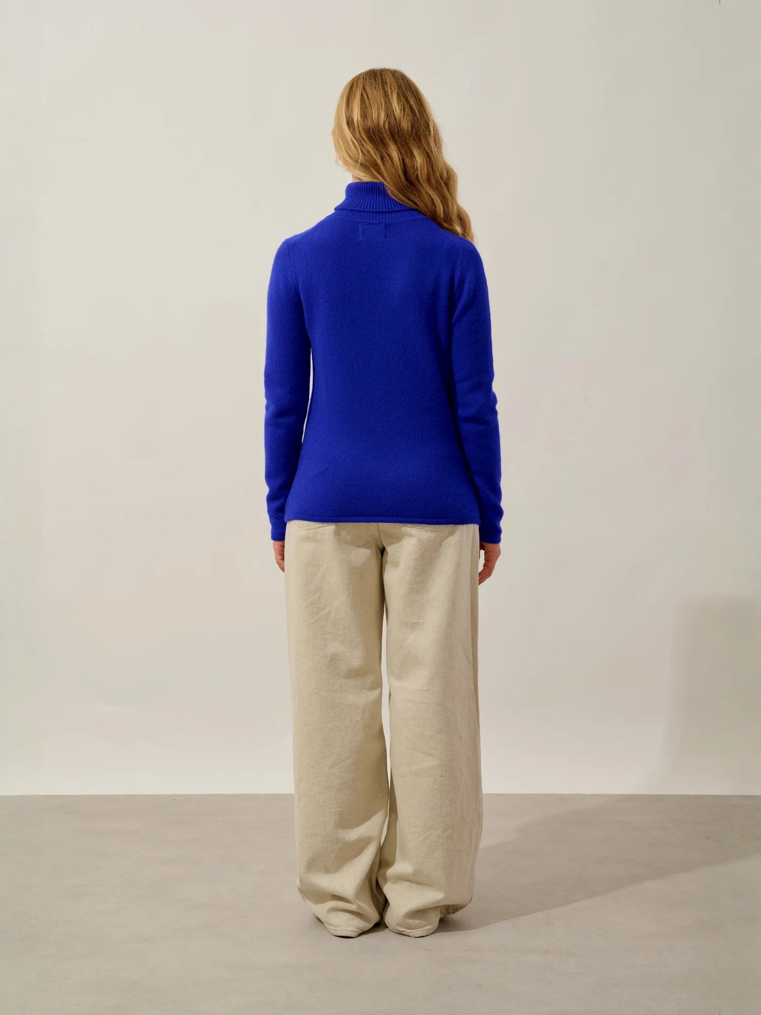 TED pull col roulé 4 fils indigo
