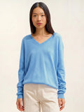 GARDORIA Pullover V-Ausschnitt Babyblau