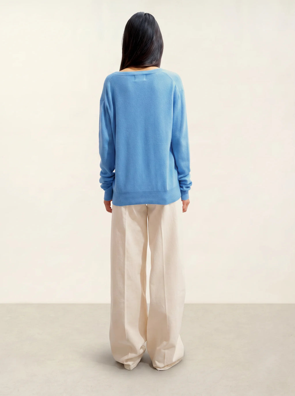 GARDORIA Pullover V-Ausschnitt Babyblau