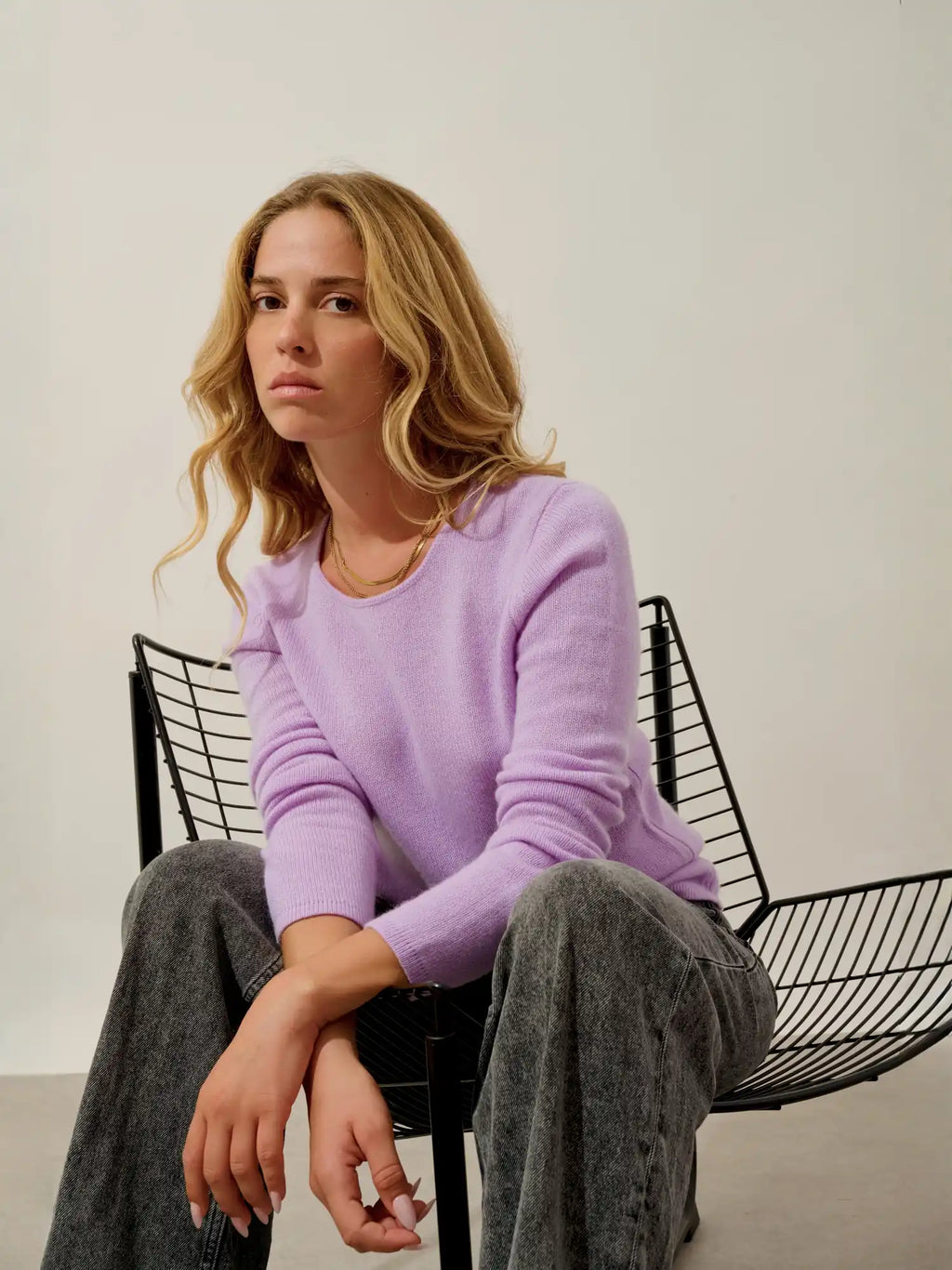 IVY sweater crew neck 4 ply mauve