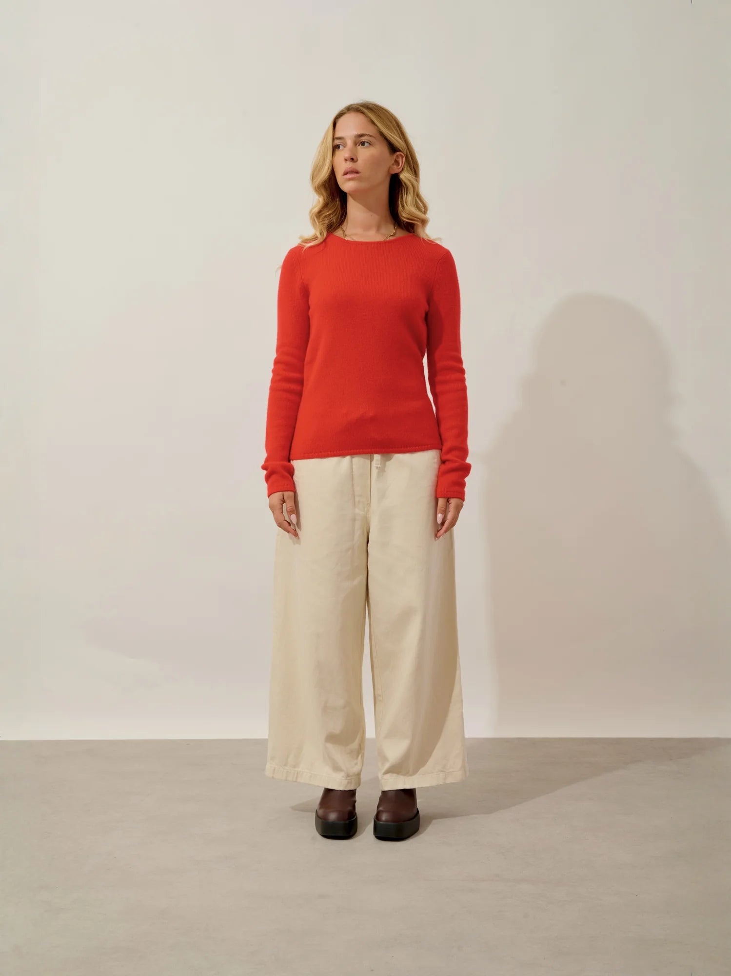 IVY pullover rundhalsausschnitt 4-fädig karmin
