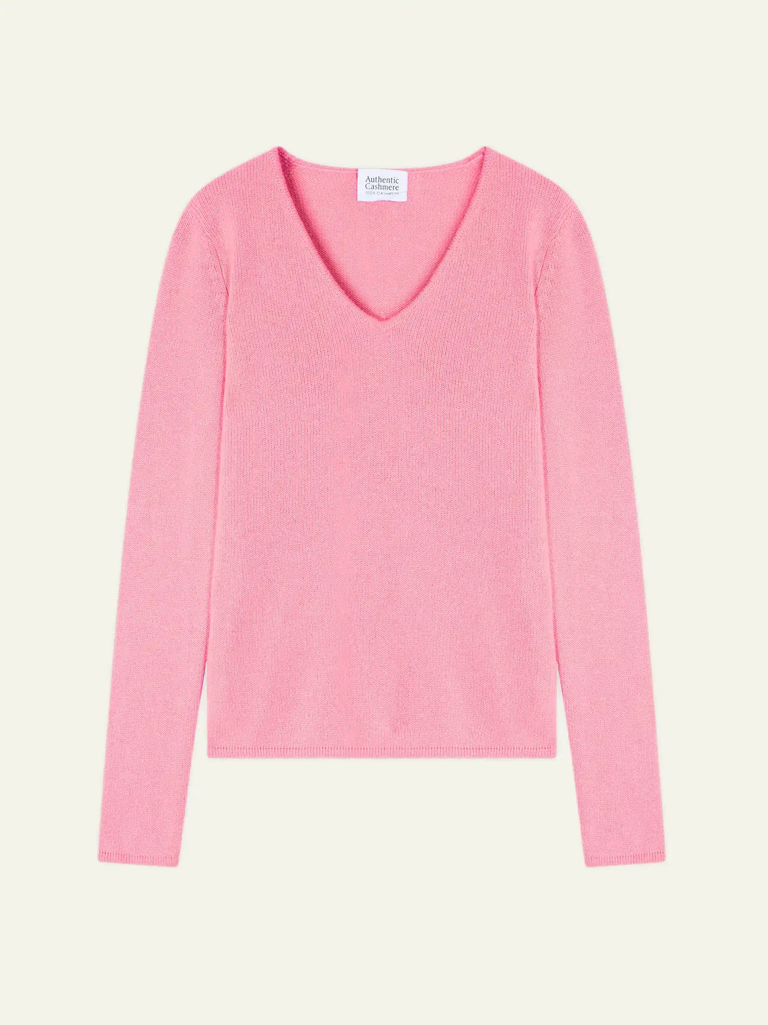 CHELSEA Pullover V-Ausschnitt 4-fädig Kaugummirosa