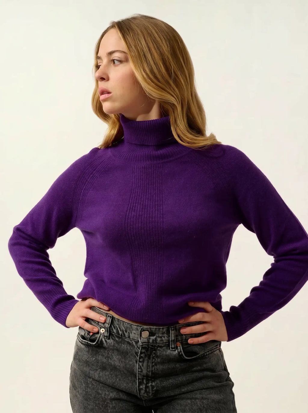DOLCE Pullover Rollkragen Veilchenblau