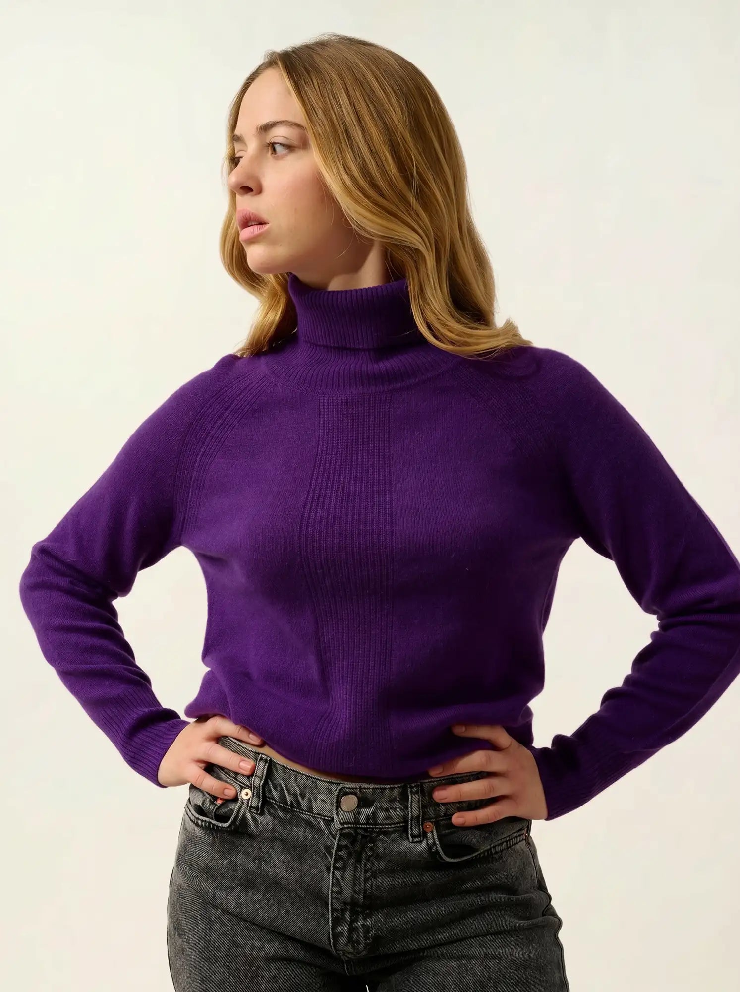 DOLCE Pullover Rollkragen Veilchenblau