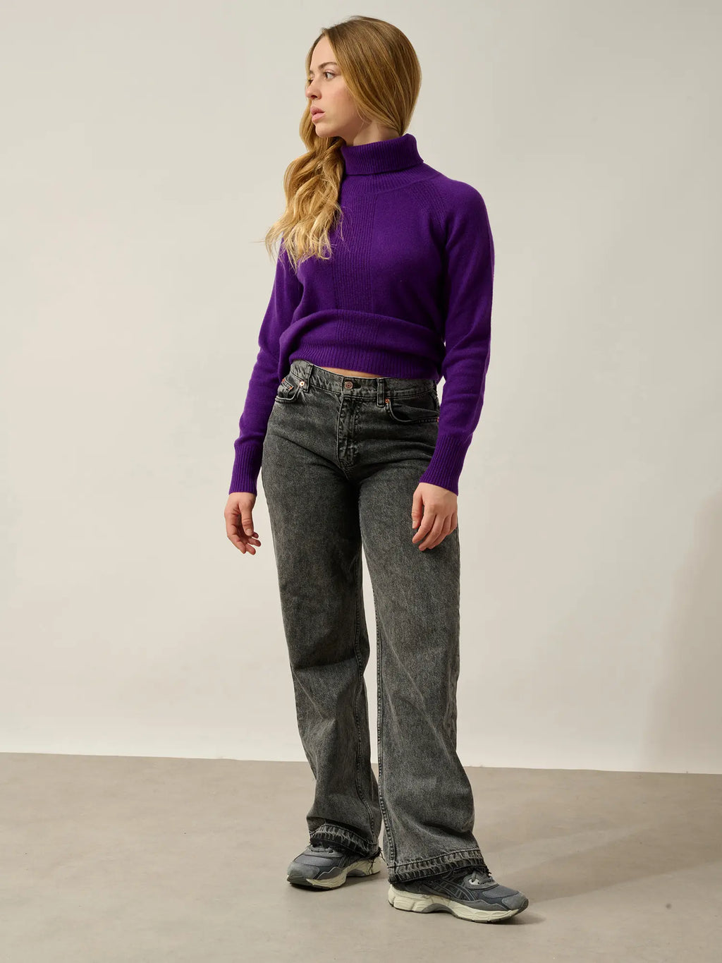 DOLCE Pullover Rollkragen Veilchenblau