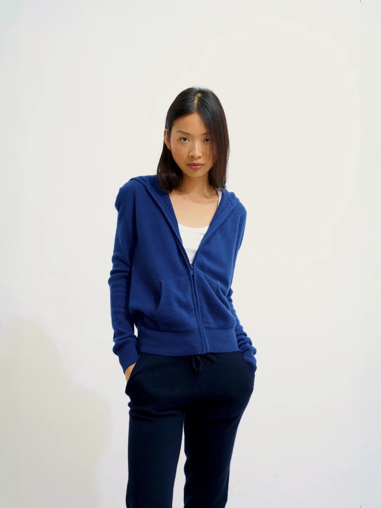 COLOMBIS gilet zippé capuche outremer
