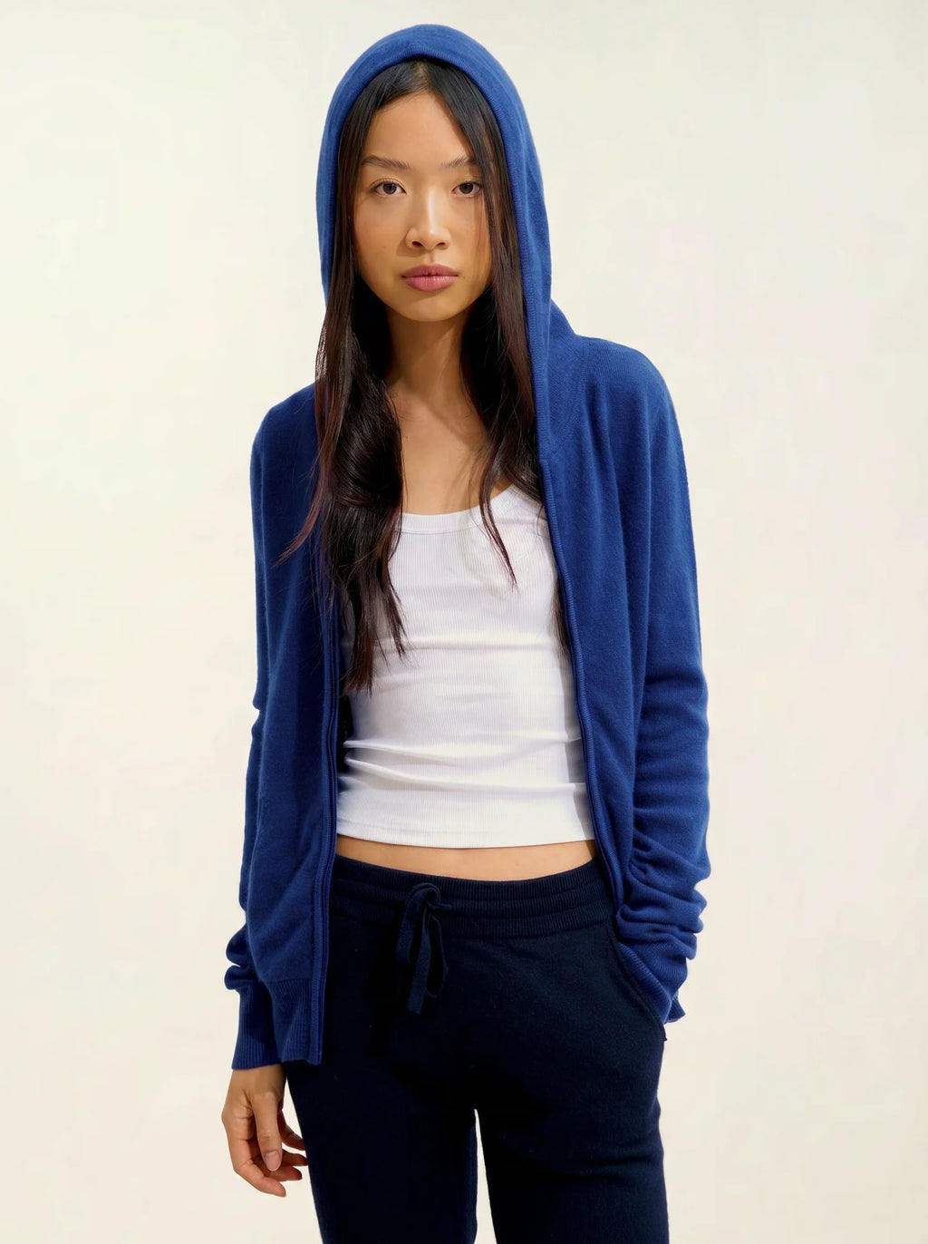 COLOMBIS gilet zippé capuche outremer