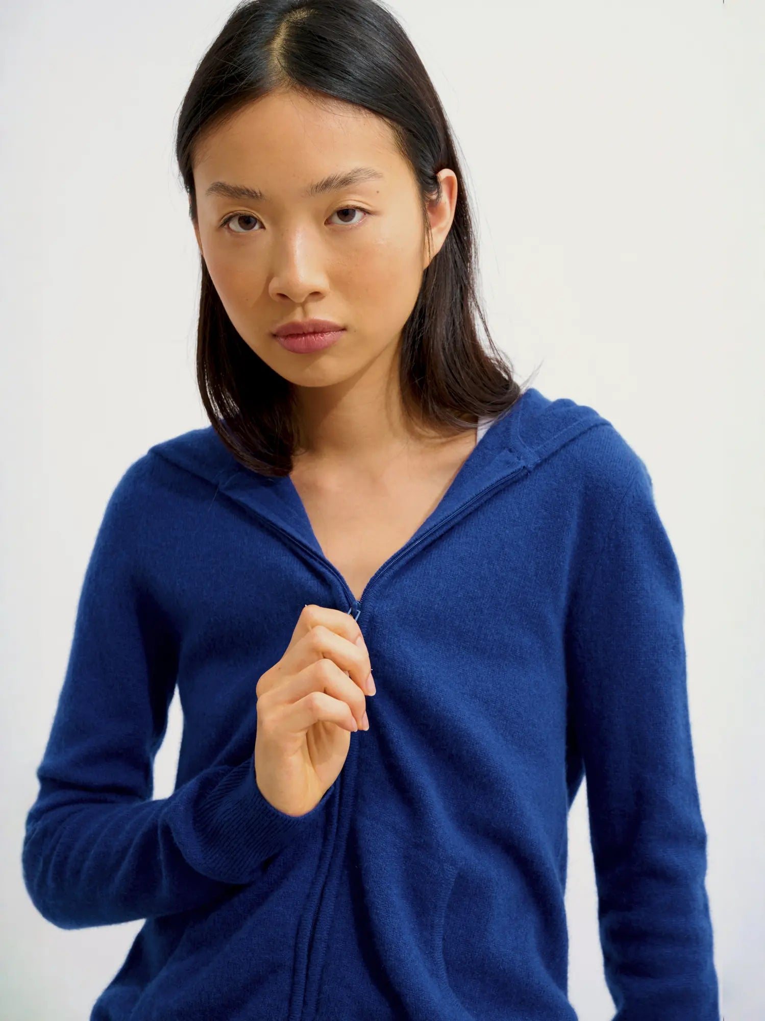 COLOMBIS gilet zippé capuche outremer
