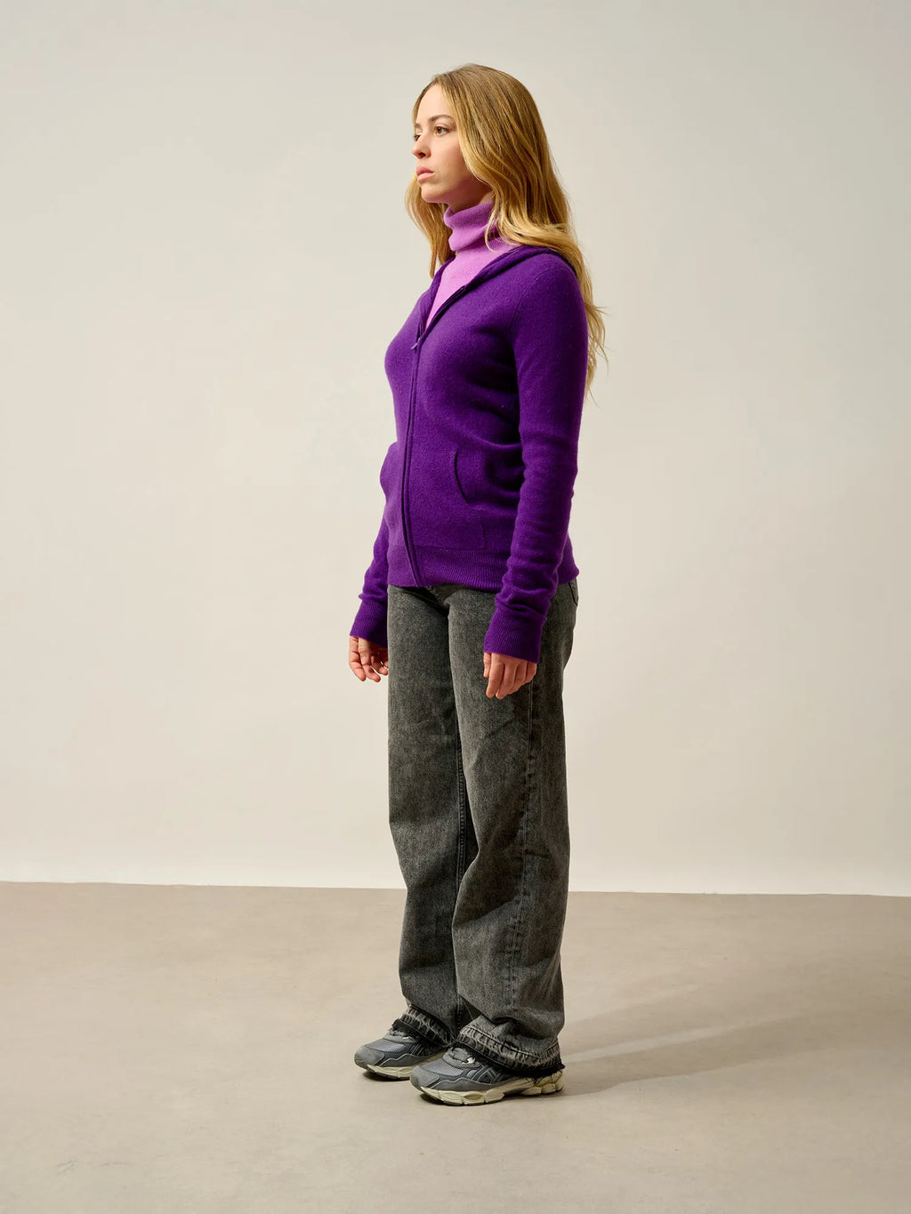 COLOMBIS gilet zippé capuche violette