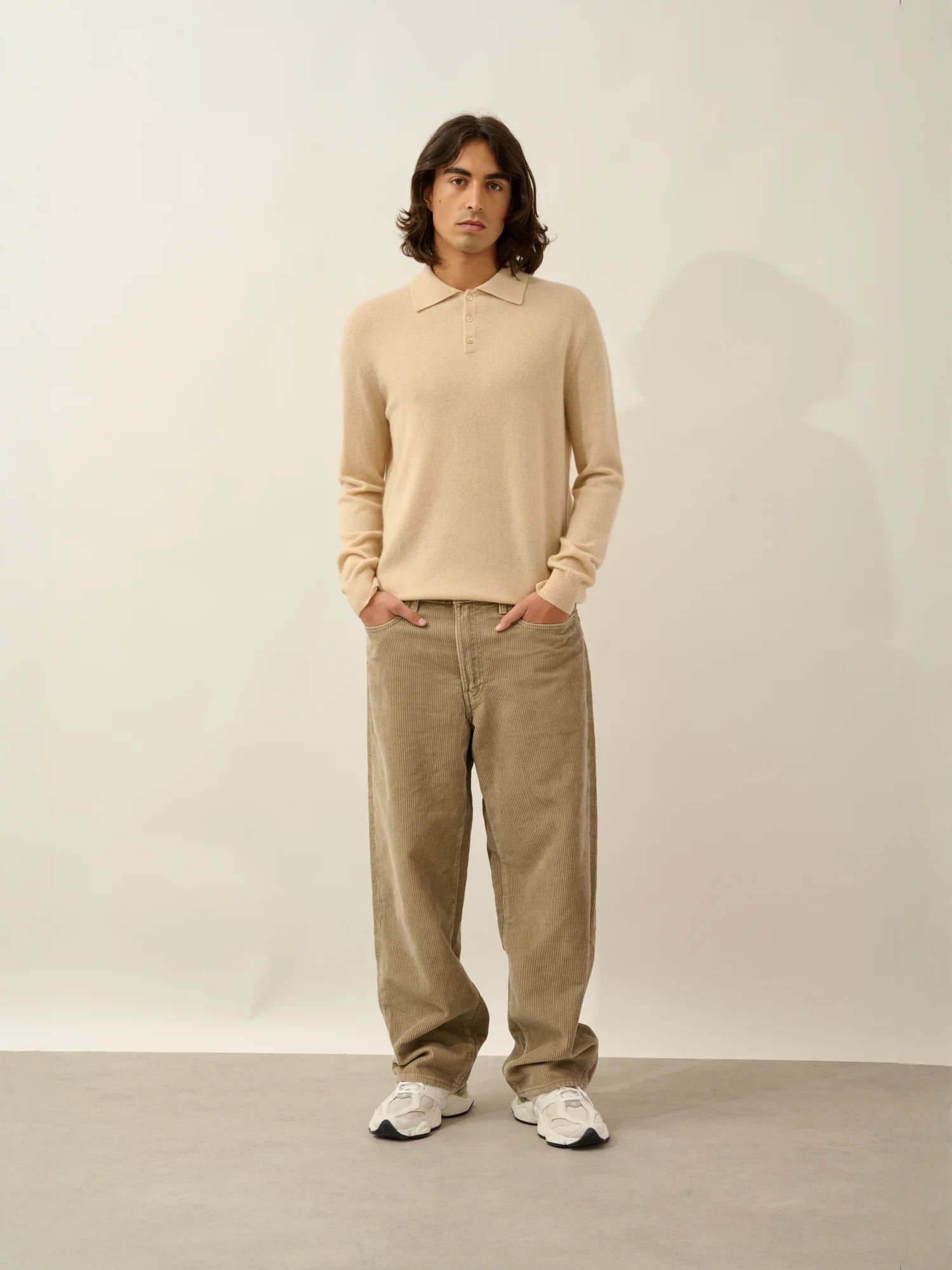 CHARVET Polo Long Sleeve Sand