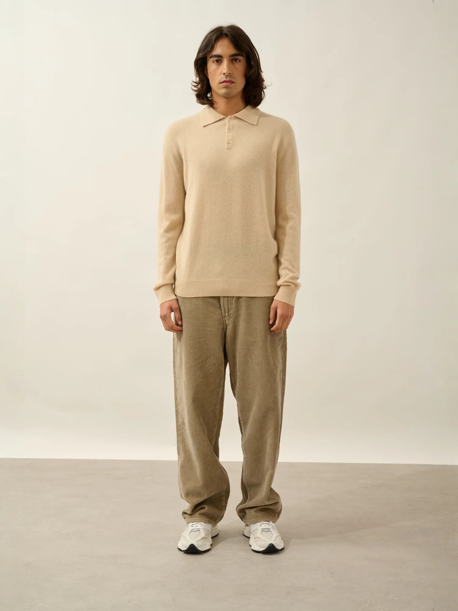 CHARVET Polo Long Sleeve Sand