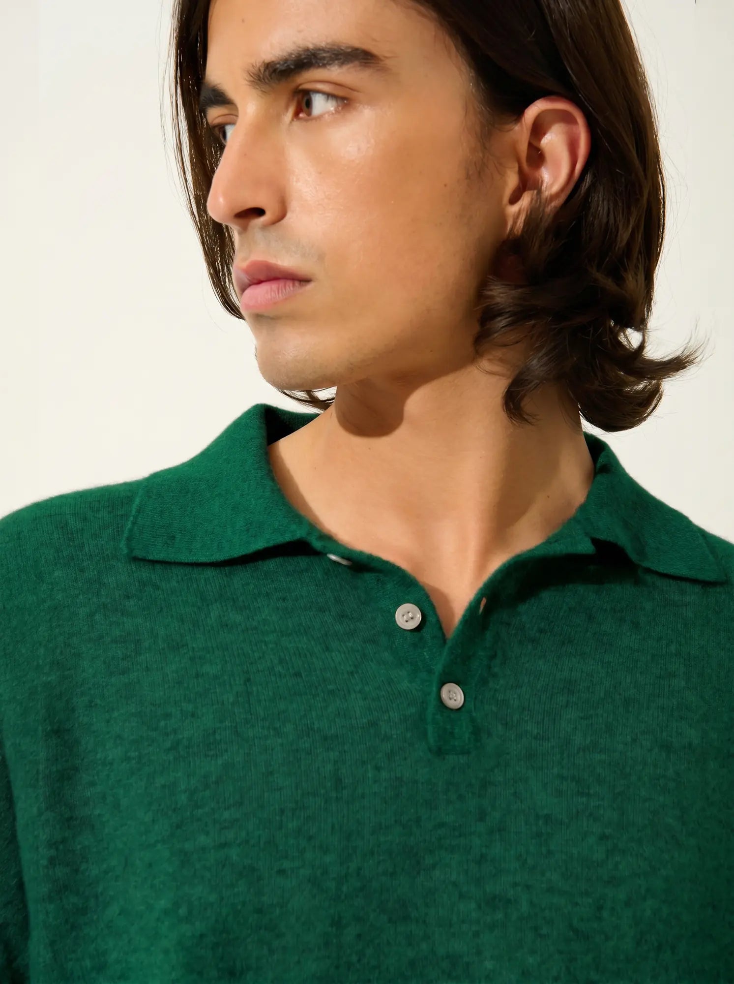 CHARVET polo manches longues sapin