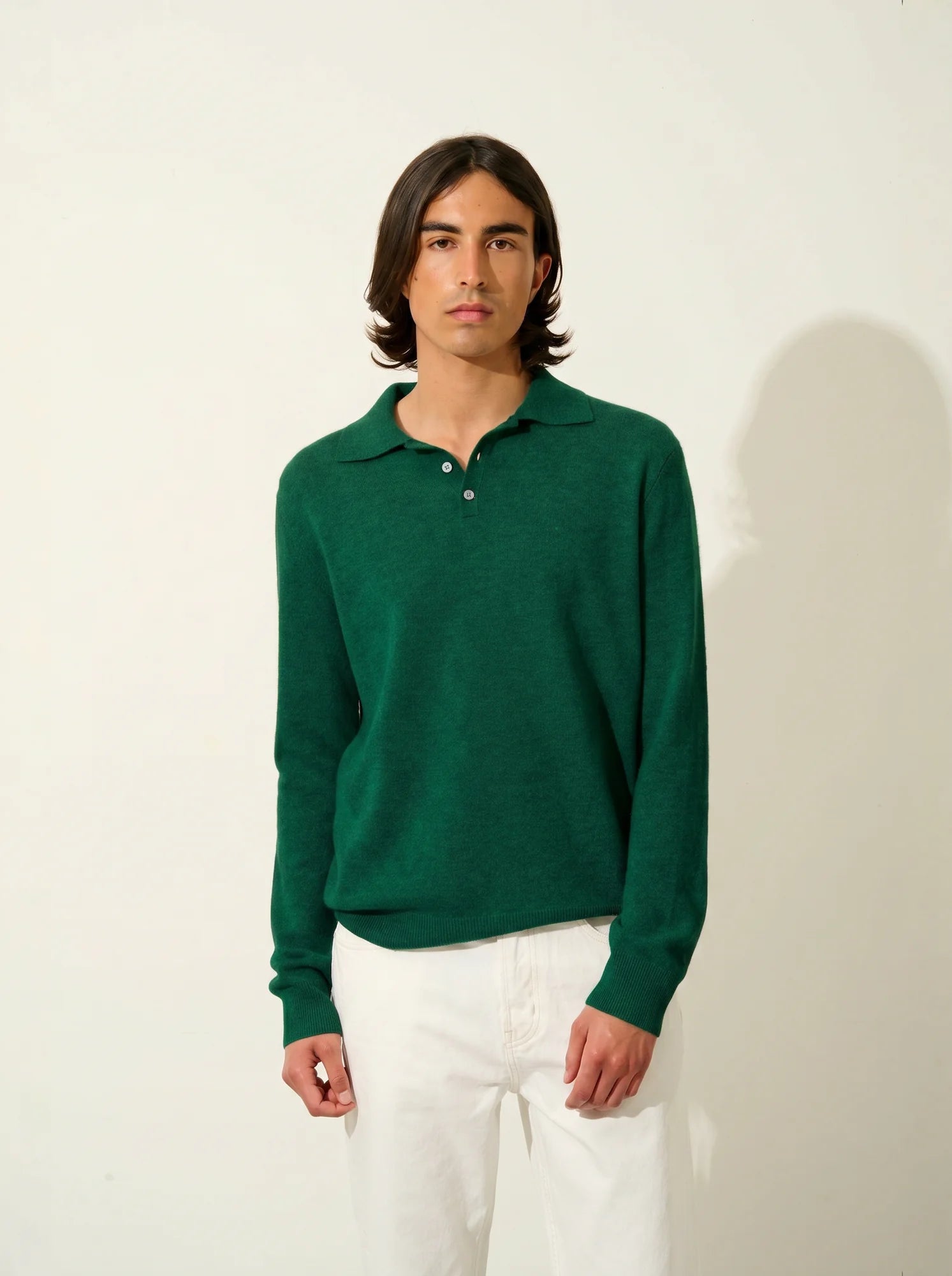 CHARVET polo manches longues sapin