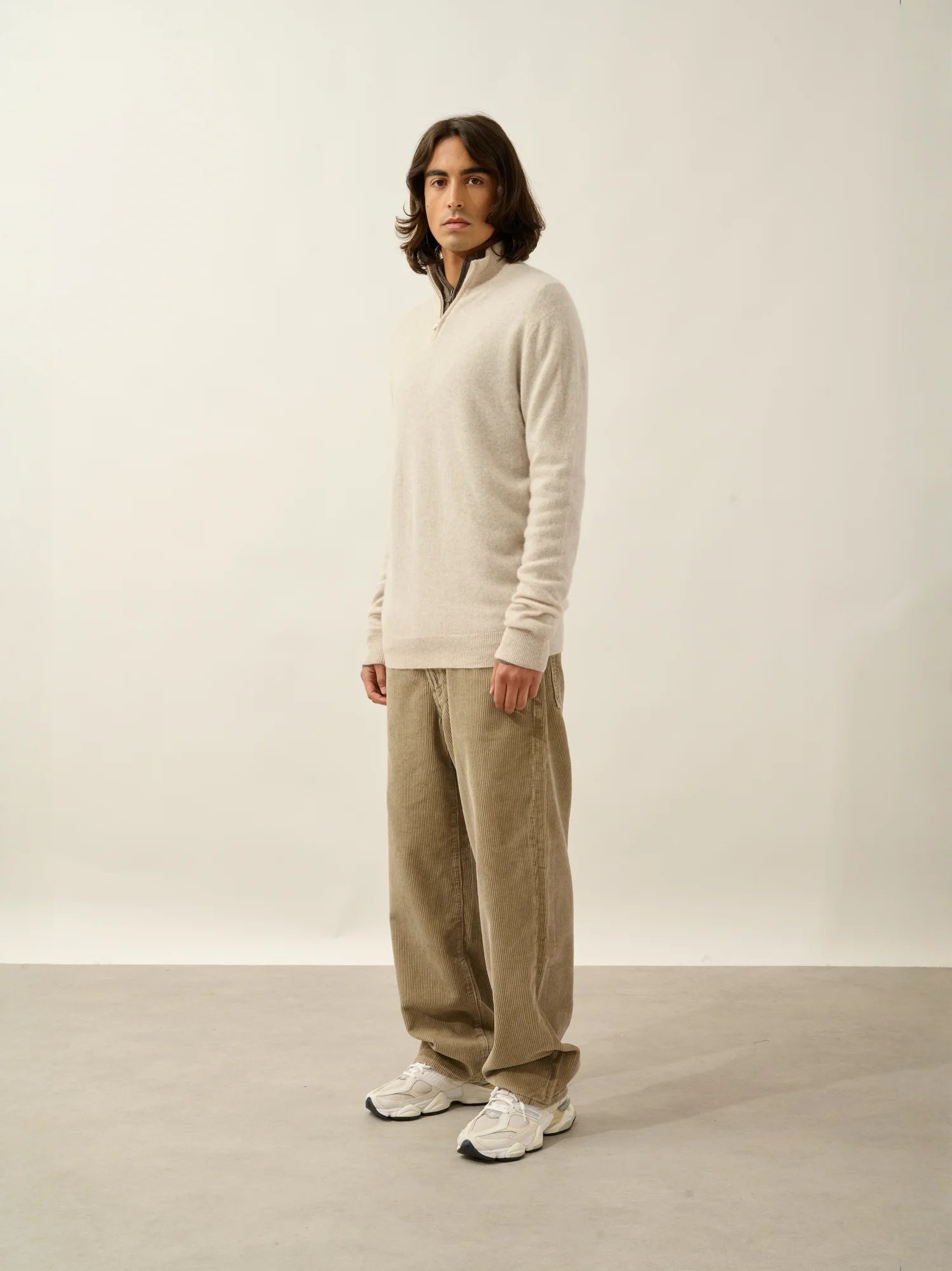 AMBIN pull camionneur beige chiné
