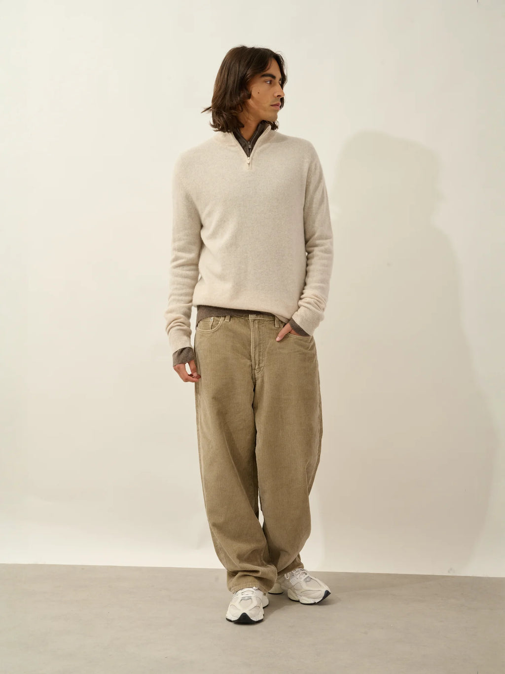 AMBIN pull camionneur beige chiné
