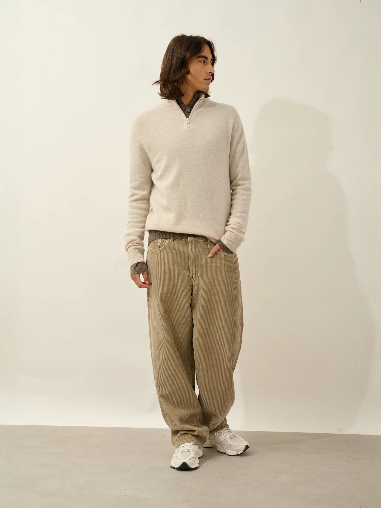AMBIN pull camionneur beige chiné