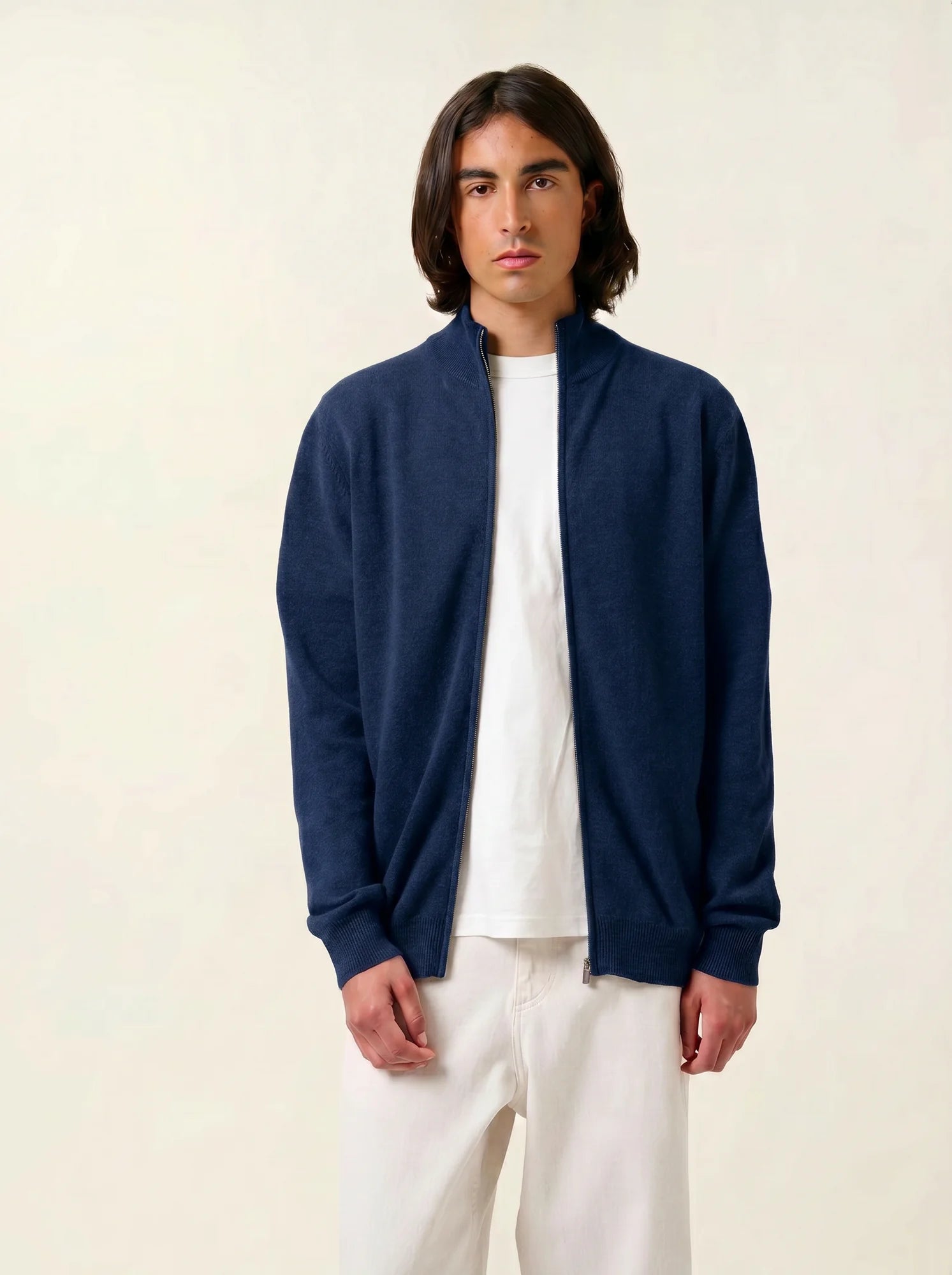 ALBARON gilet zippé col montant minuit