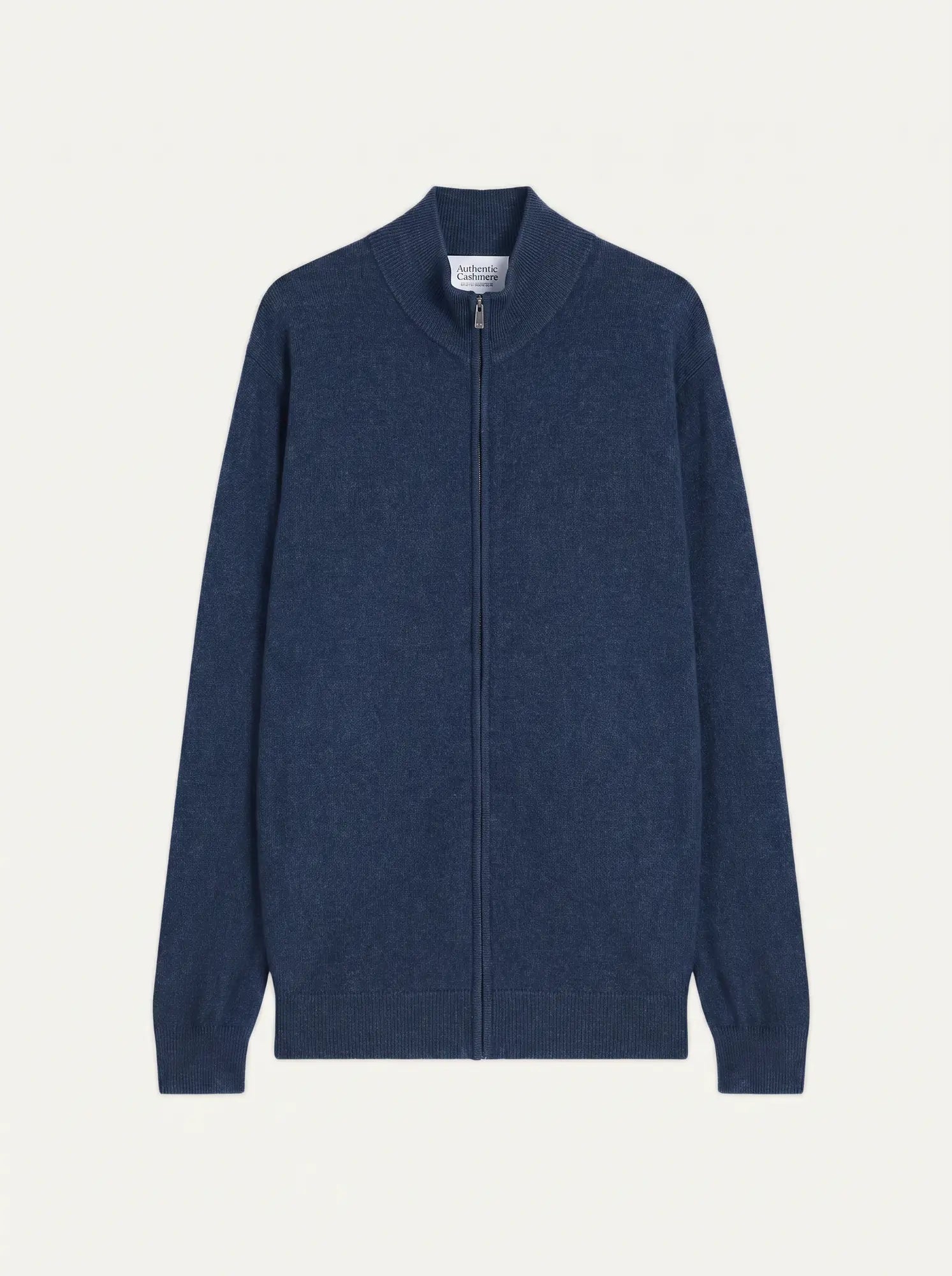 ALBARON gilet zippé col montant océan chiné