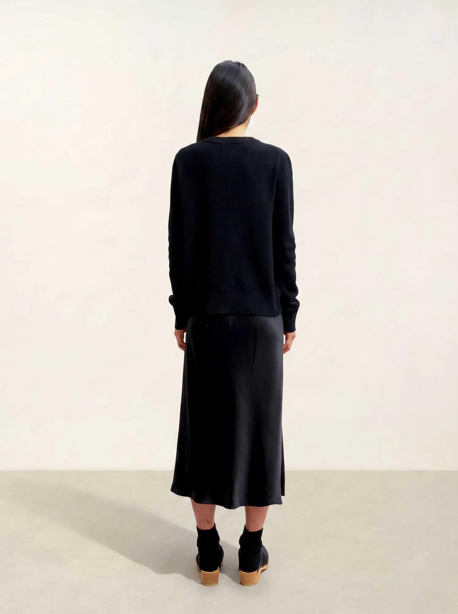 SYLOR pull col rond 4 fils noir